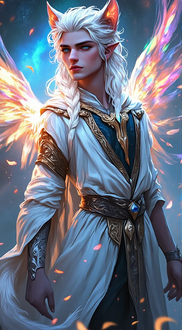 ai character: Elarys Lumisilver background