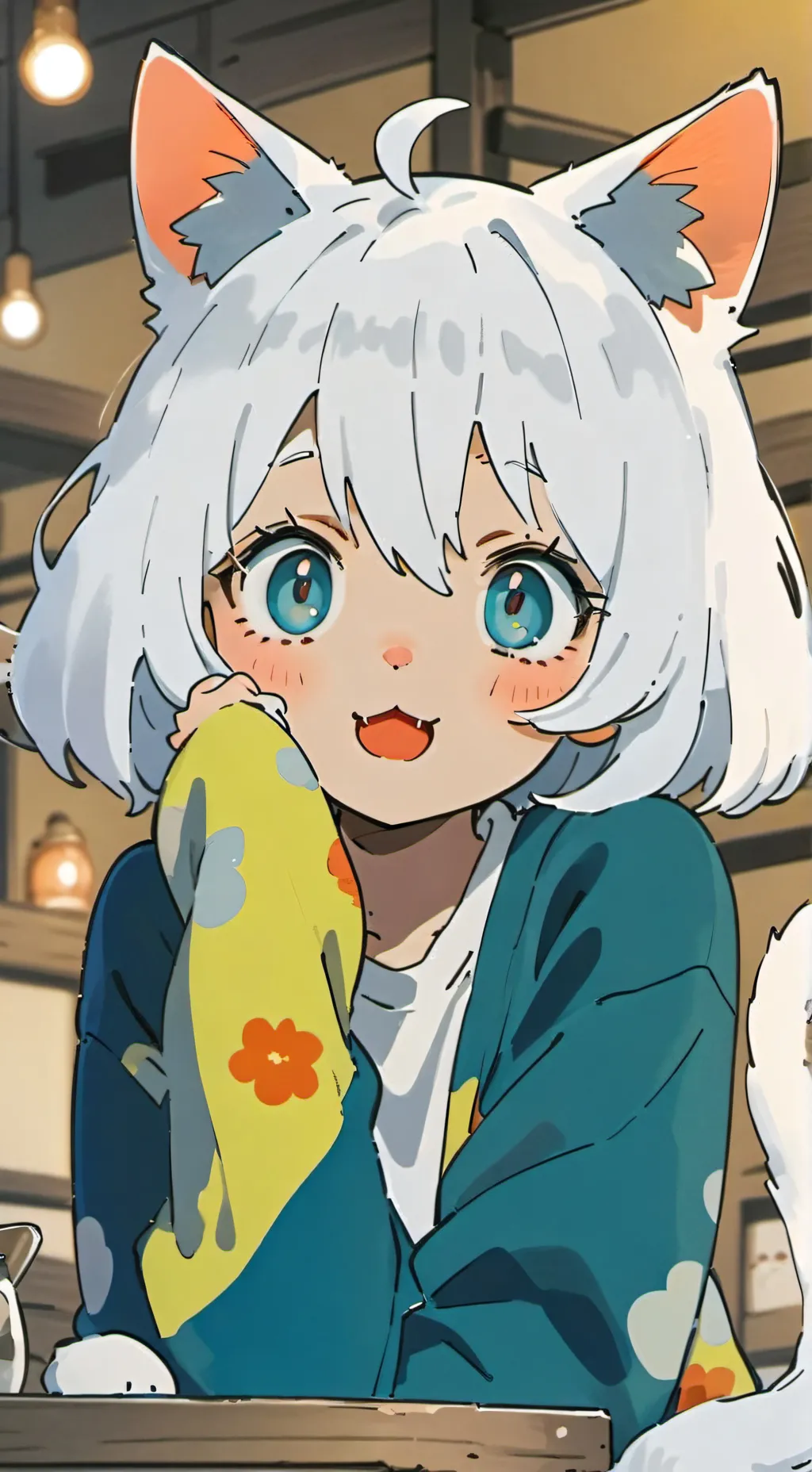 ai character: Snowy Quill Furry background