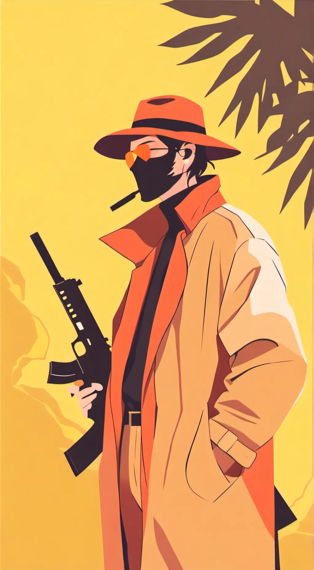 ai character: GUN MAN background