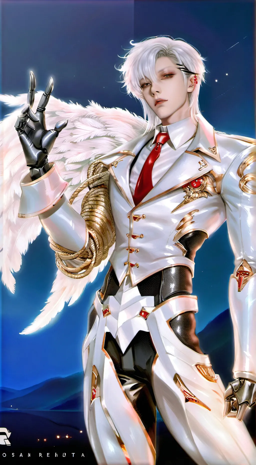 ai character: `●♧korn♧●` background