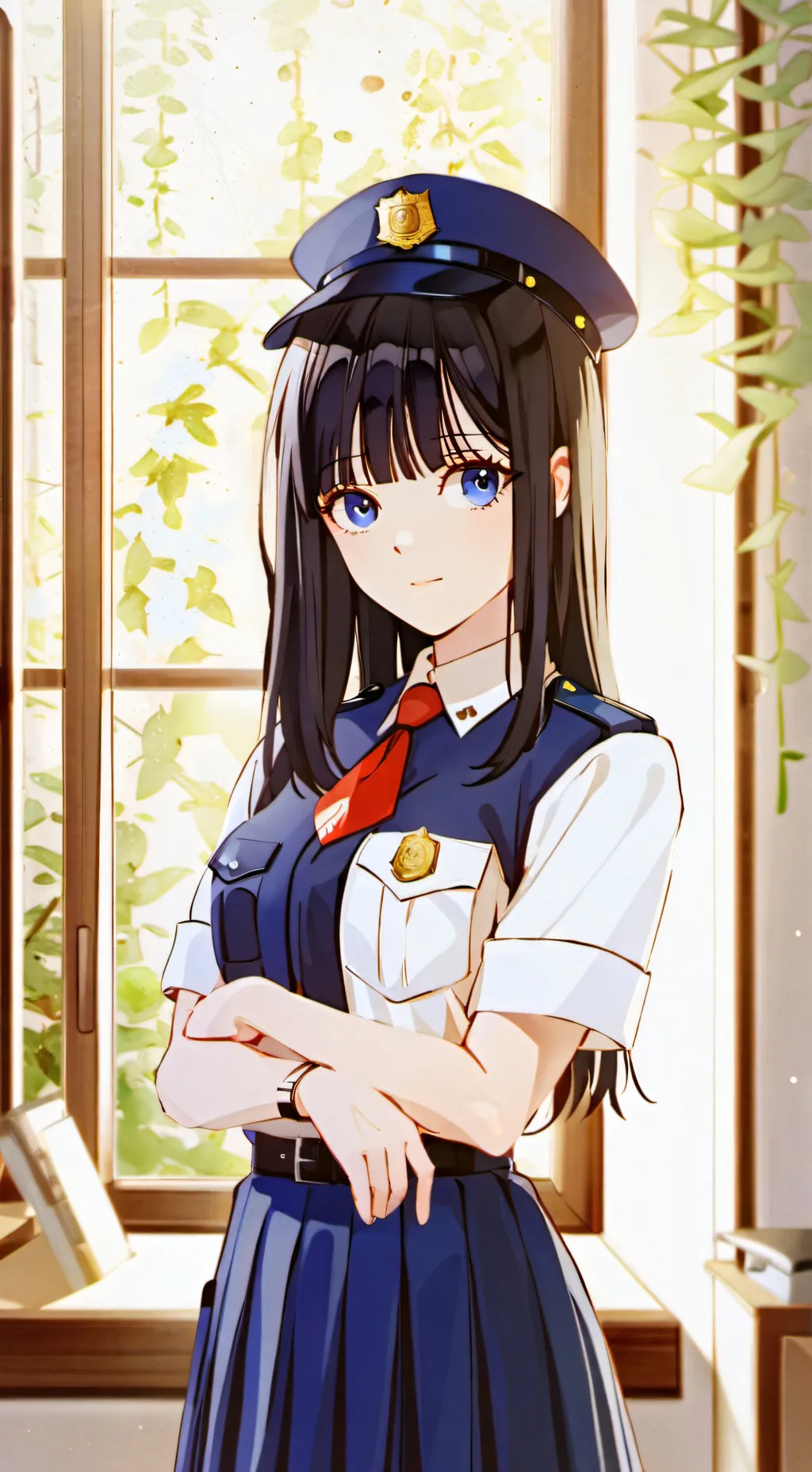 ai character: Mamá policía  background