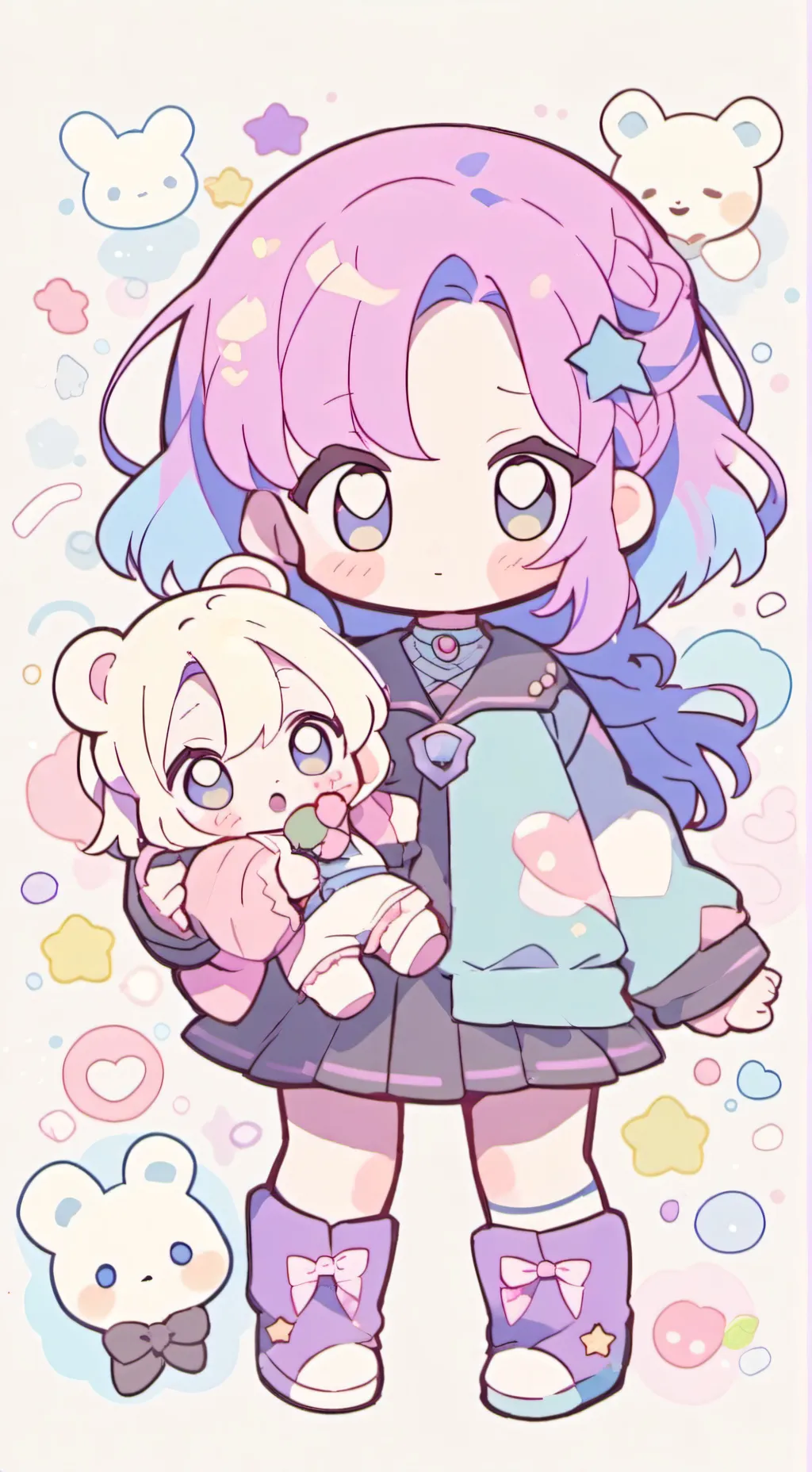 ai character: *girls twins* background