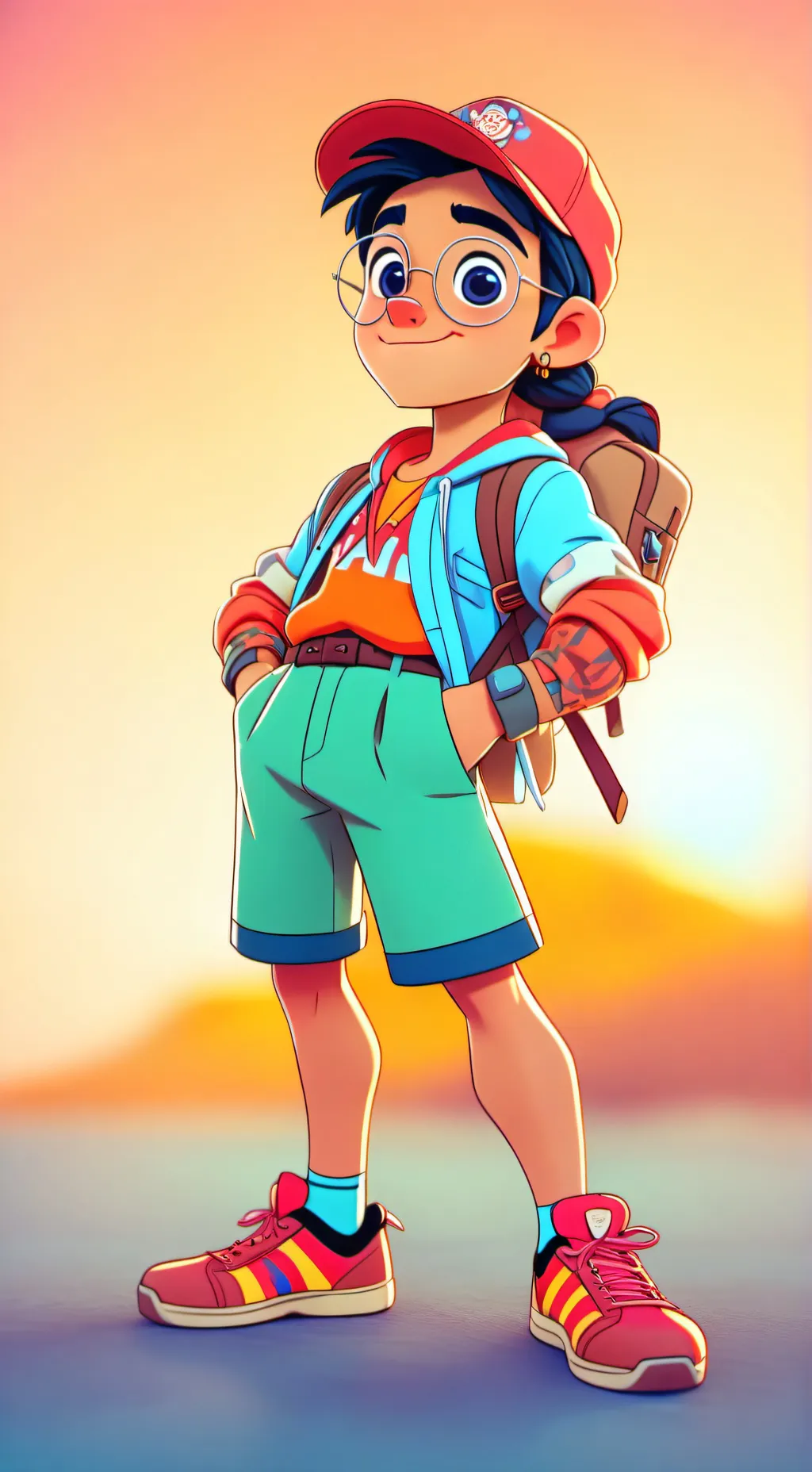 ai character: Doey y Spunky  background