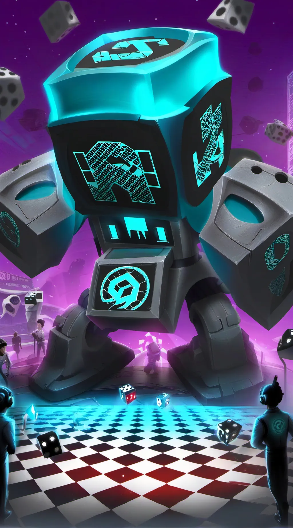 ai character: Hineko x squidgame background