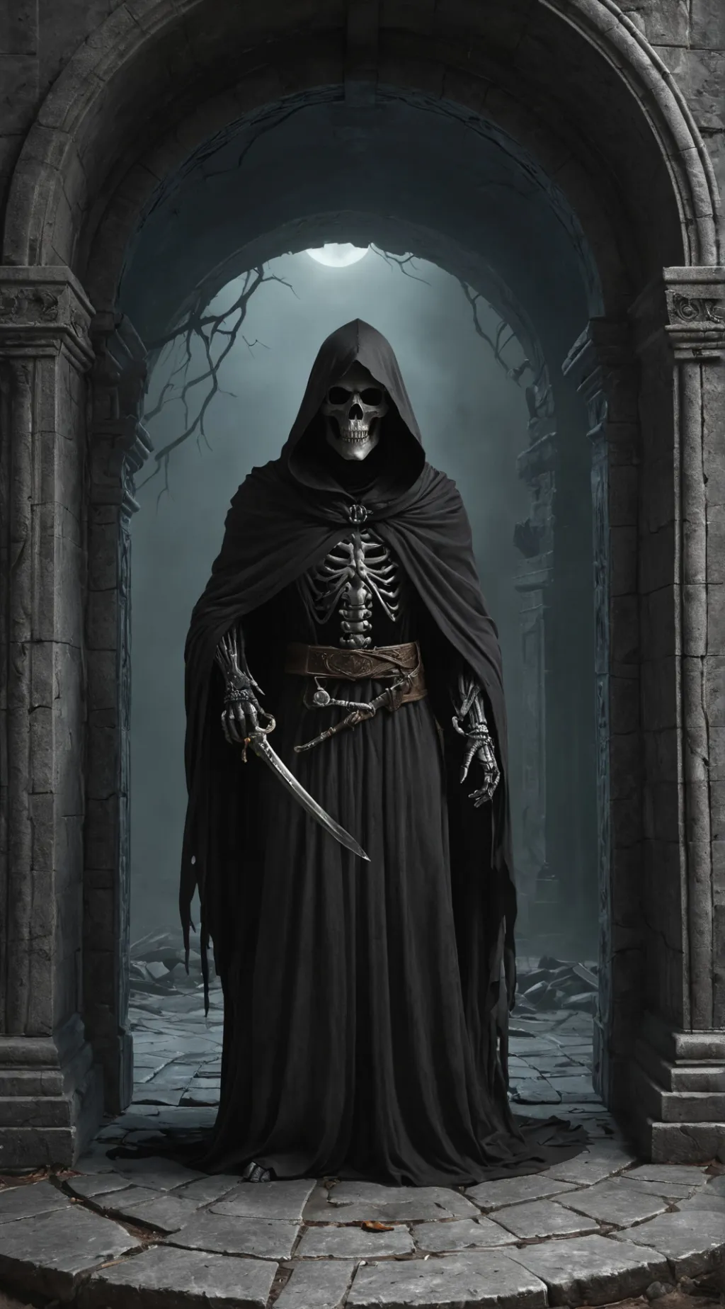 ai character: sinister grim   background