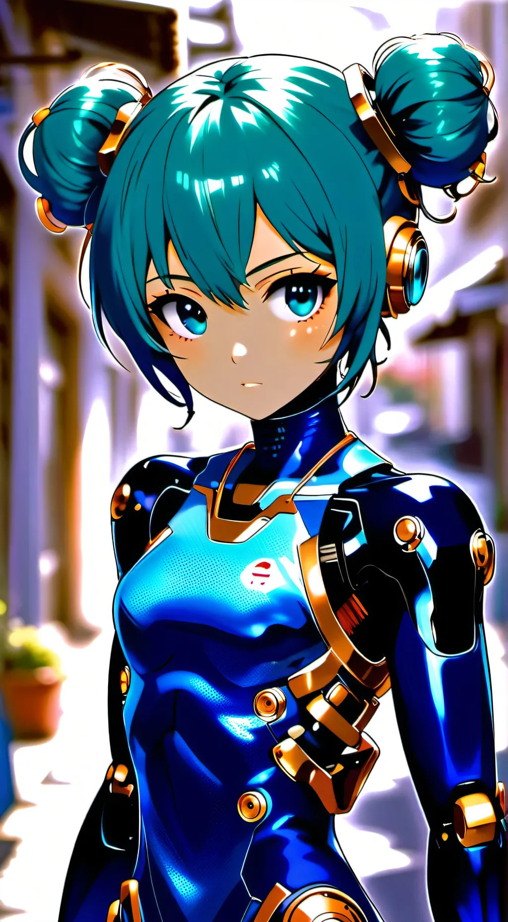 ai character: Turquoise background