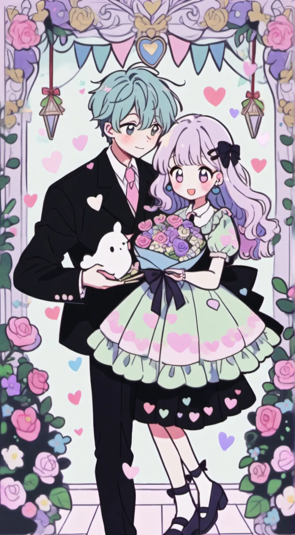 ai character: mha san Valentín  background