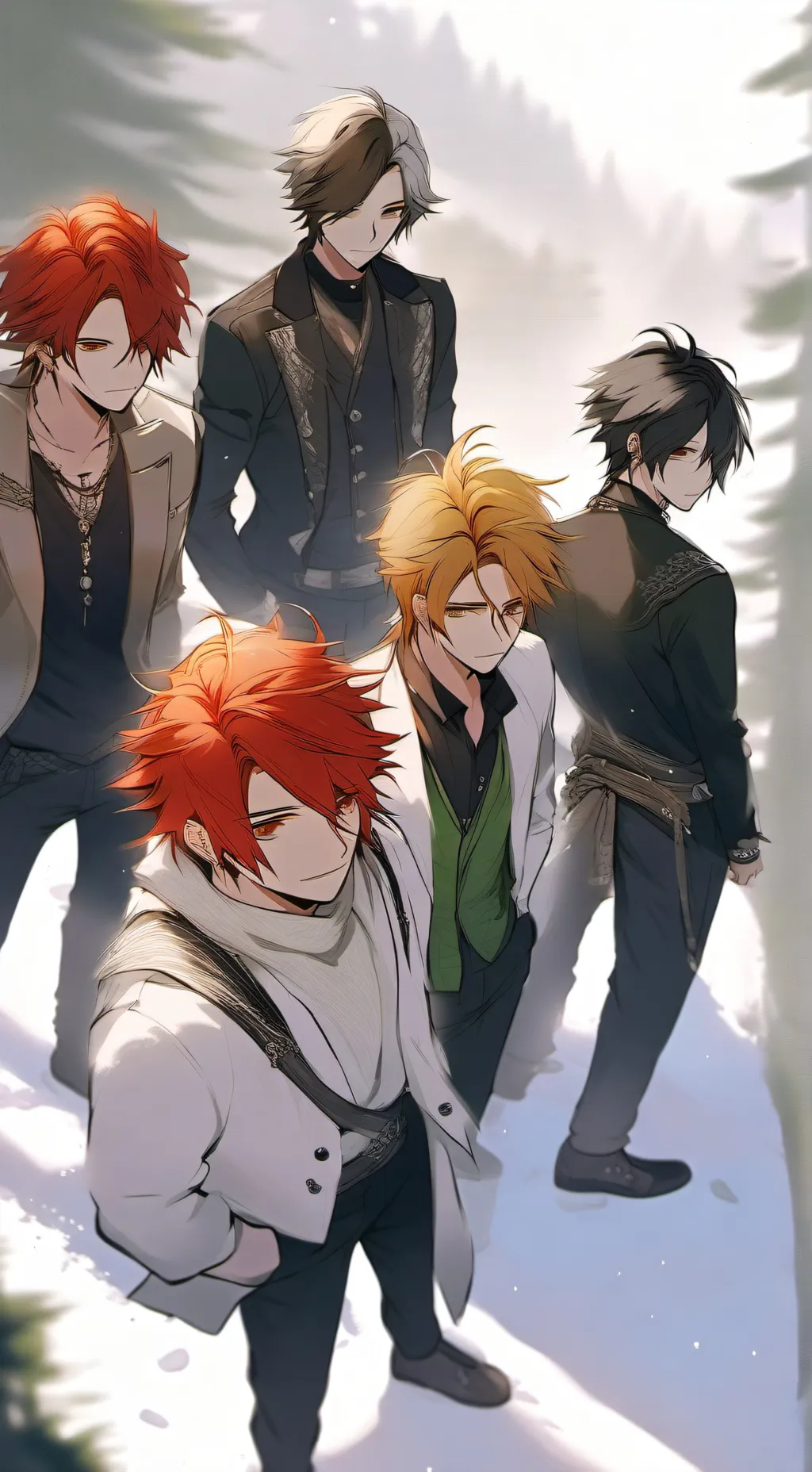 ai character: 5 love roommates background