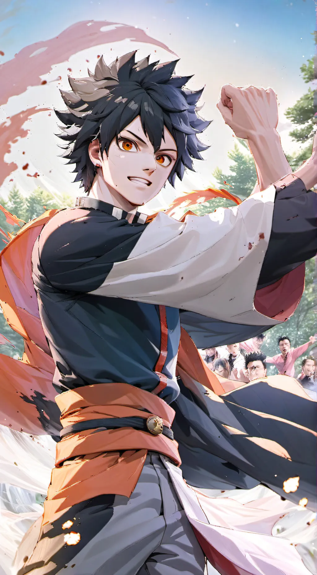 ai character: MHA x Naruto x JJK background