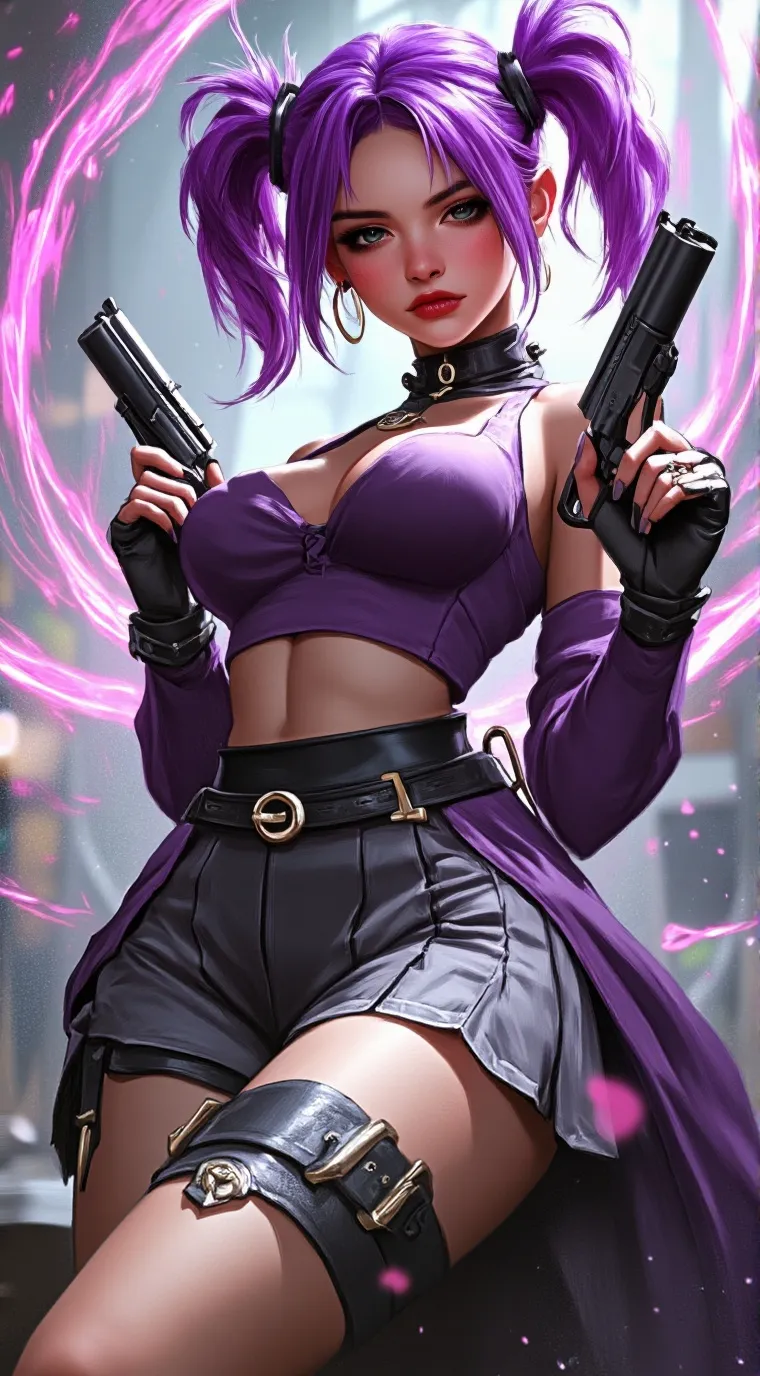 ai character: Raven Magenta background