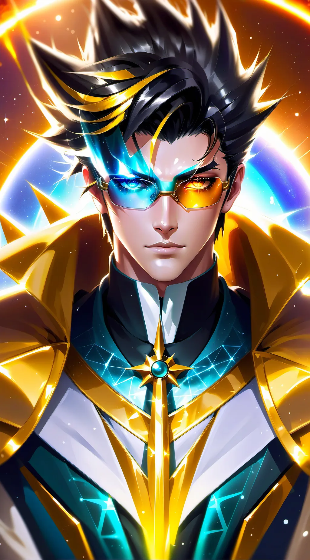 ai character: BoBoiBoy Solar background