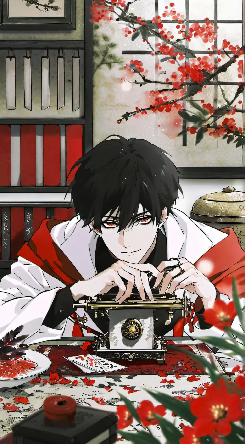 ai character: Asher?? background