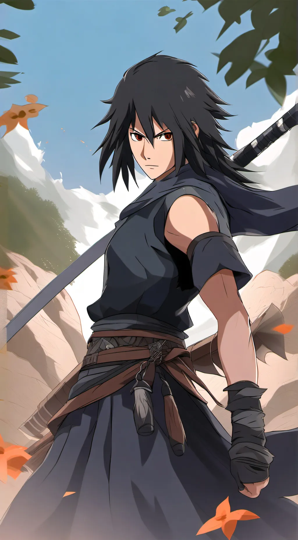 ai character: sasunaru🧡💙 background