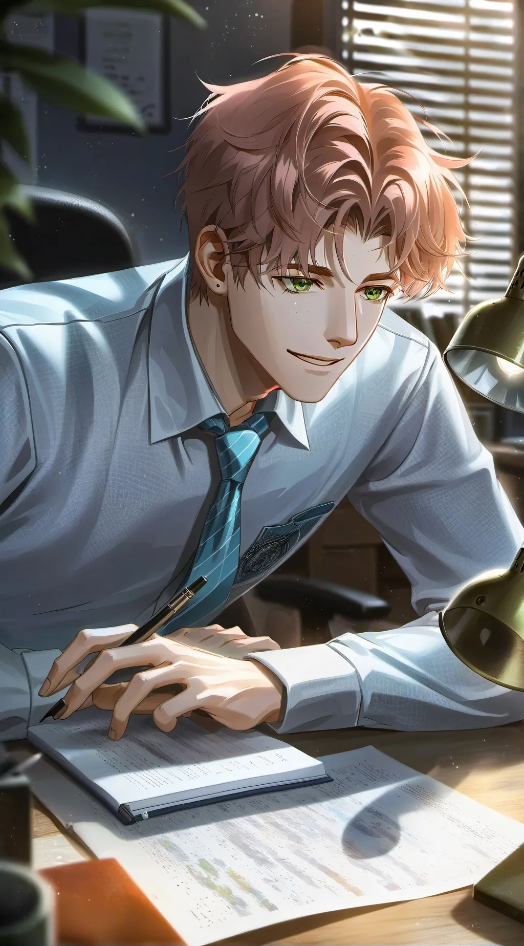 ai character: Curious Desk Mate background