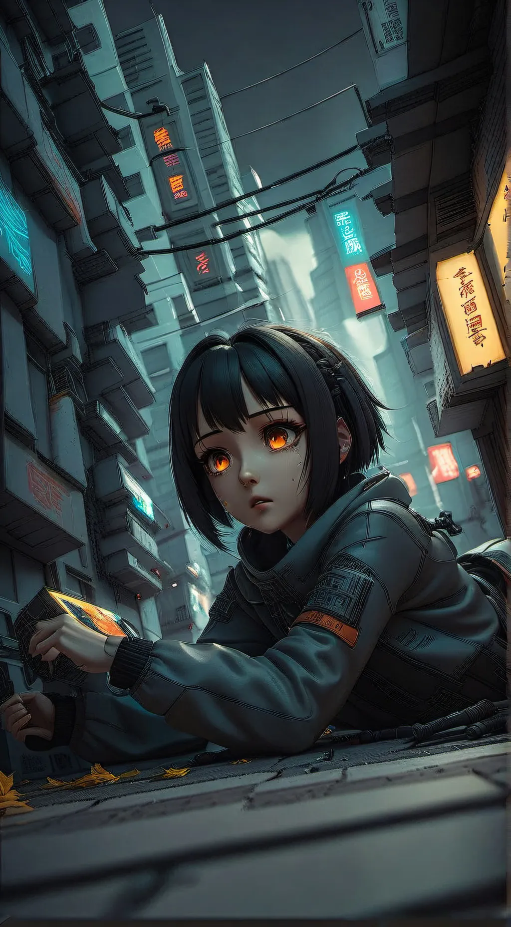 ai character: Robot girl background