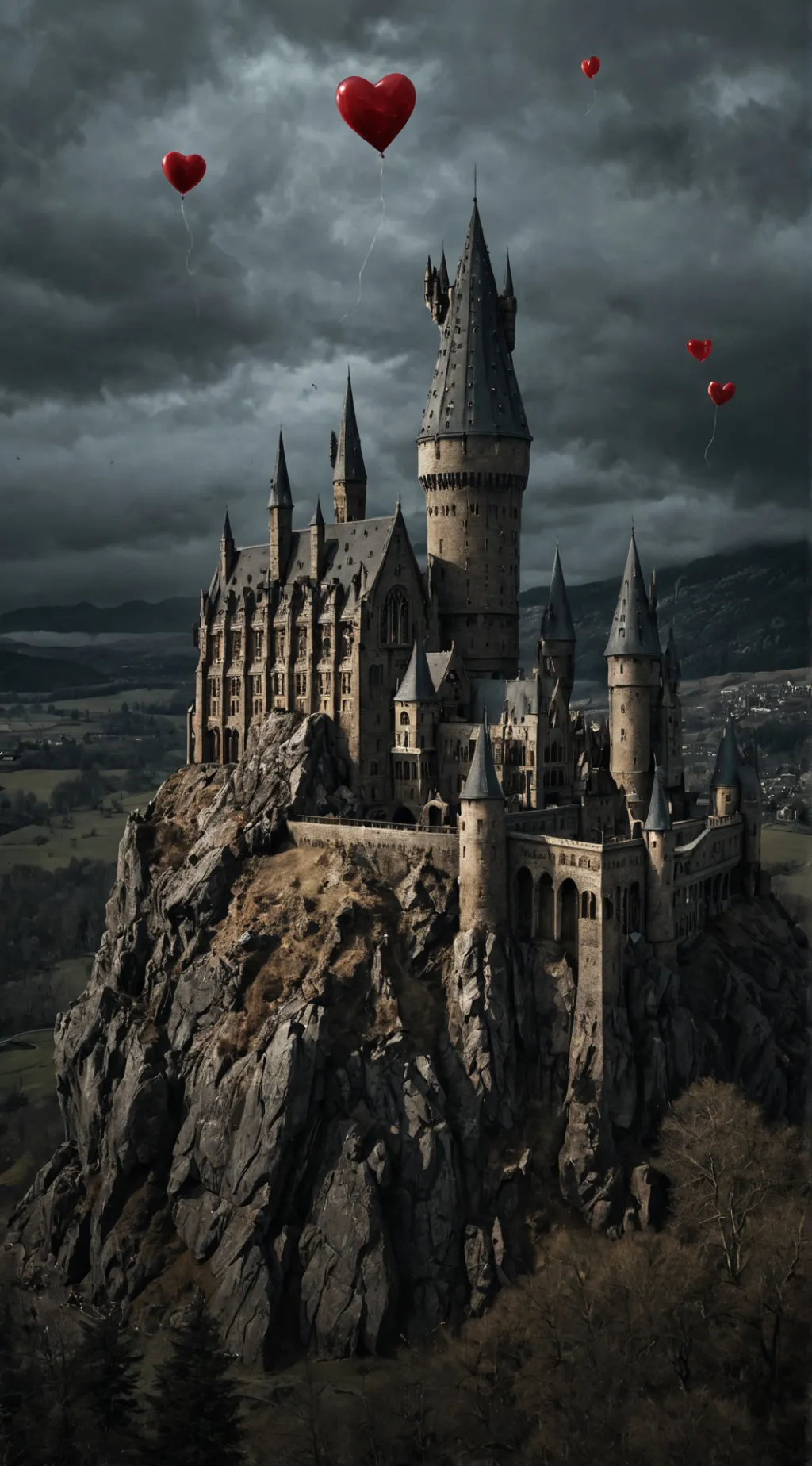 ai character: Hogwarts❤️🩷💜 background