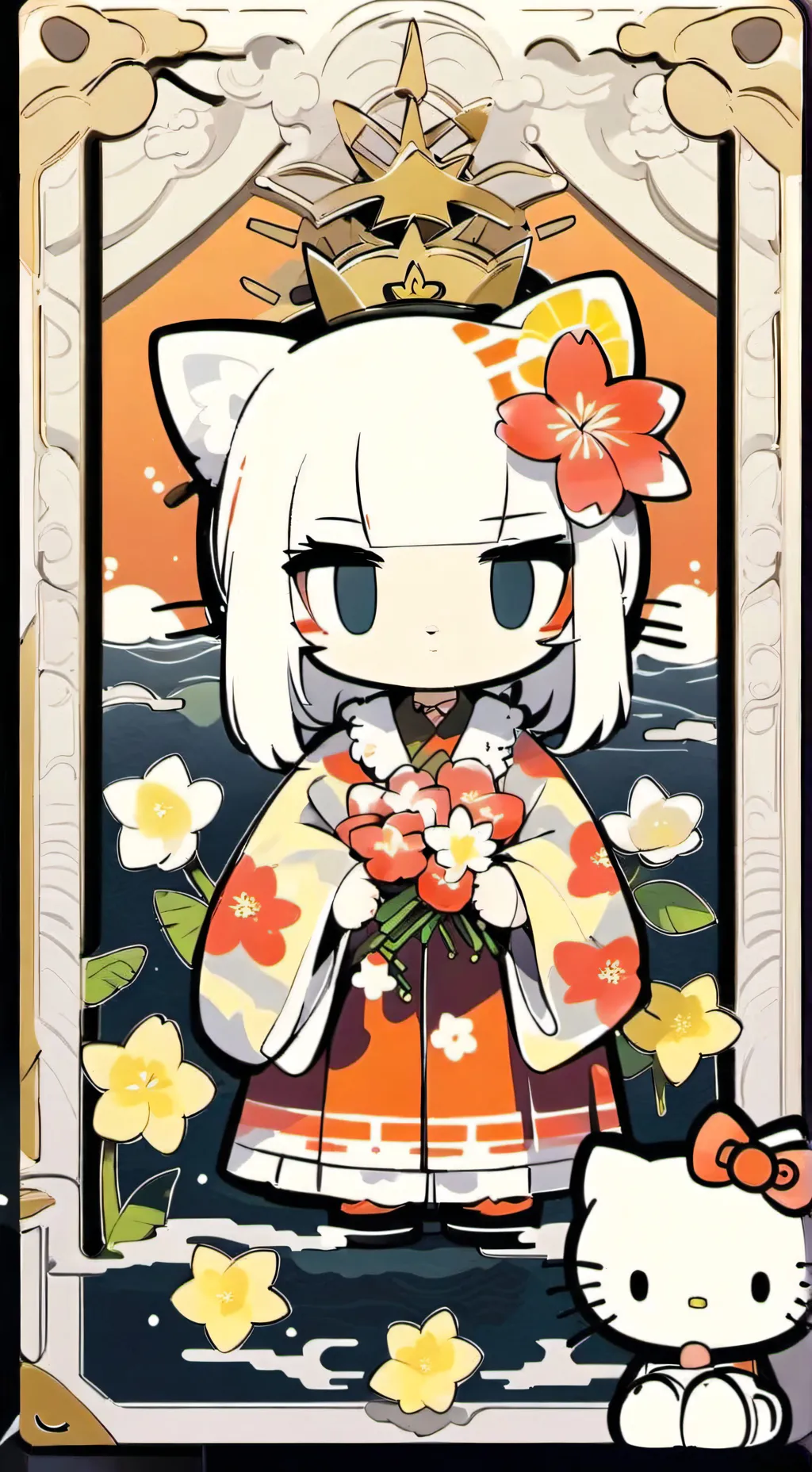 ai character: Dandy world glitch background