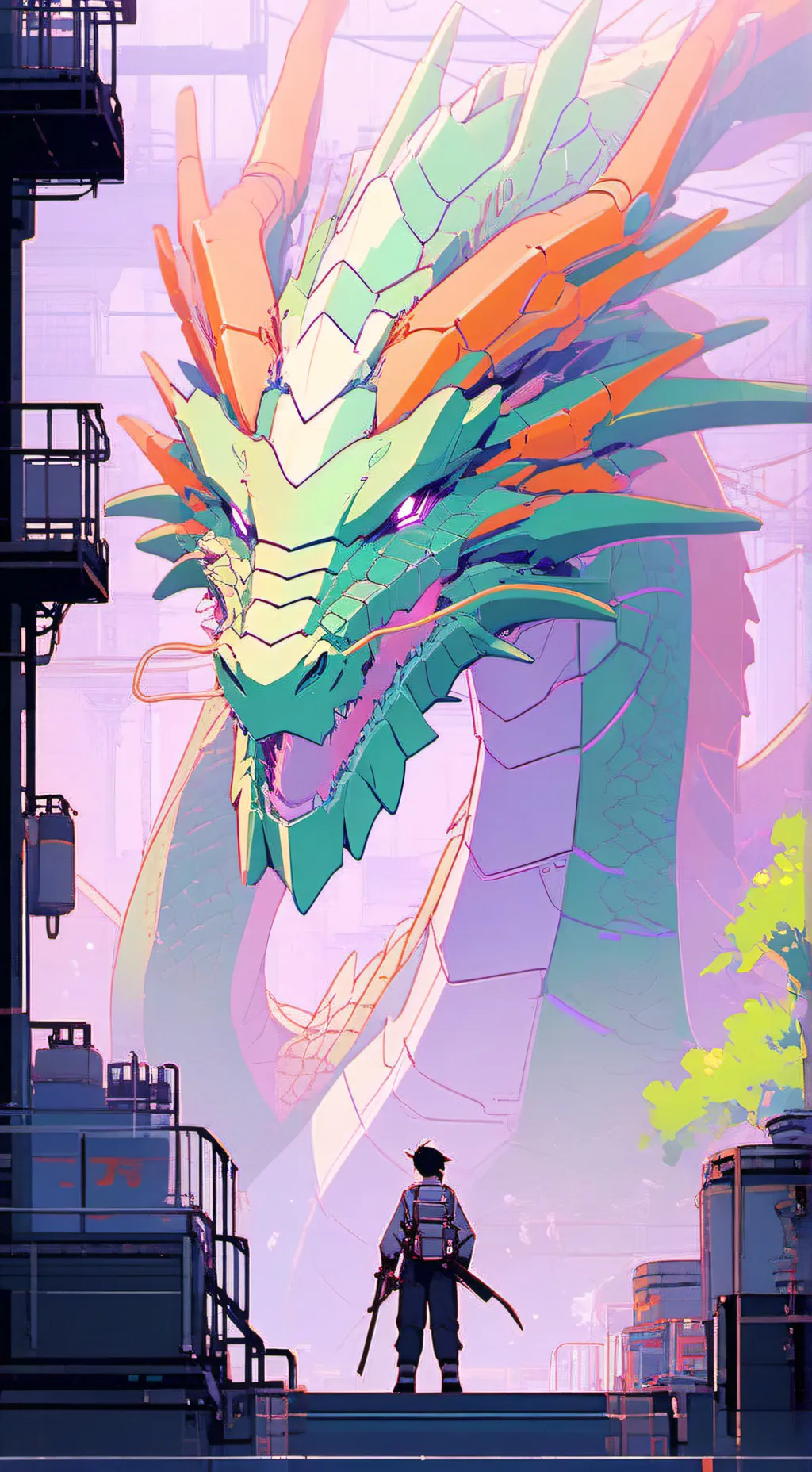 ai character: blue lighting background