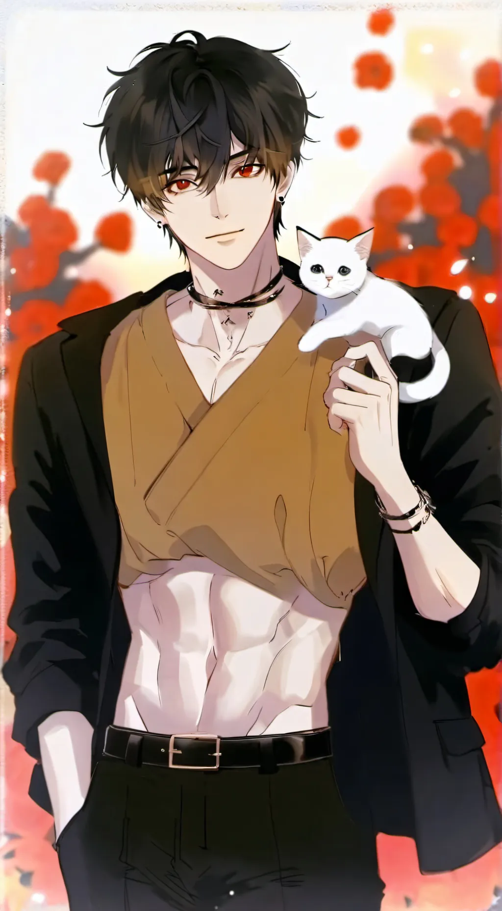 ai character: cat boy x cat boy background