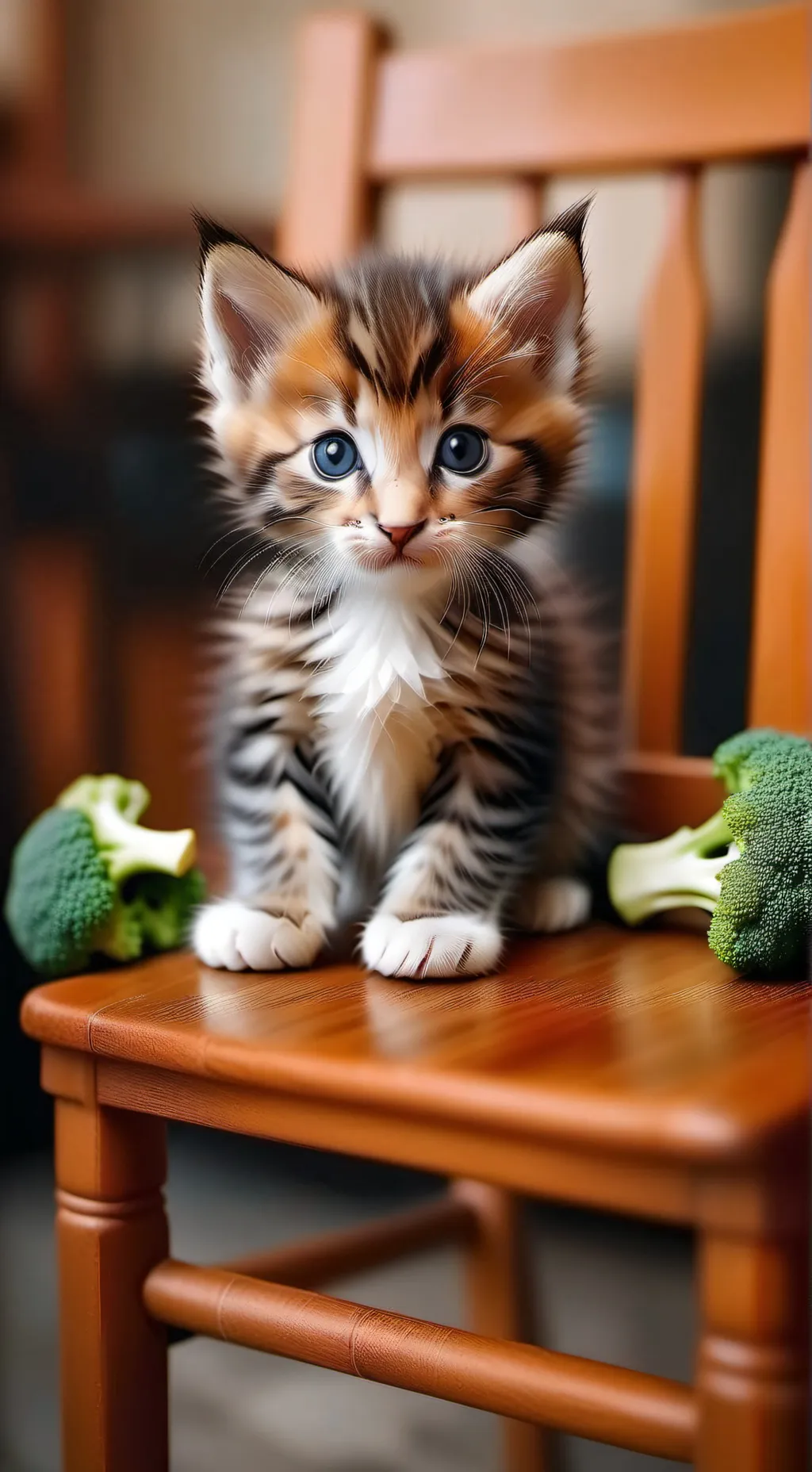 ai character: Picky eater kitten background