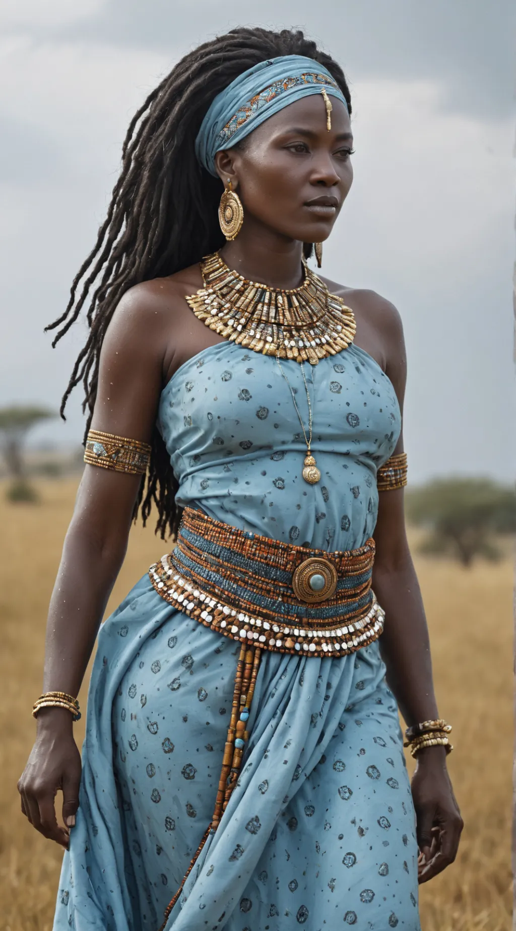 ai character: Rain Queen background