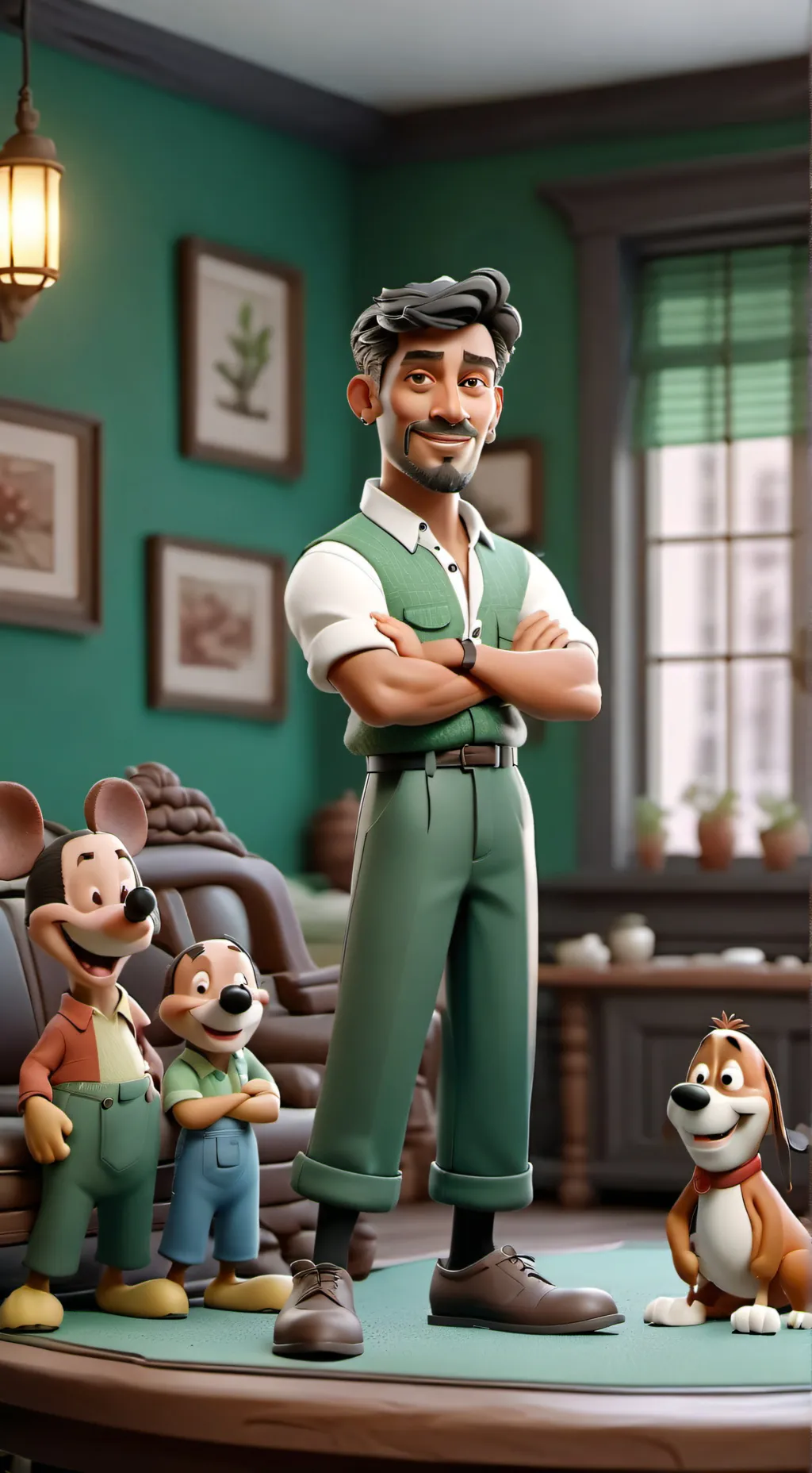 ai character: бомжи  background