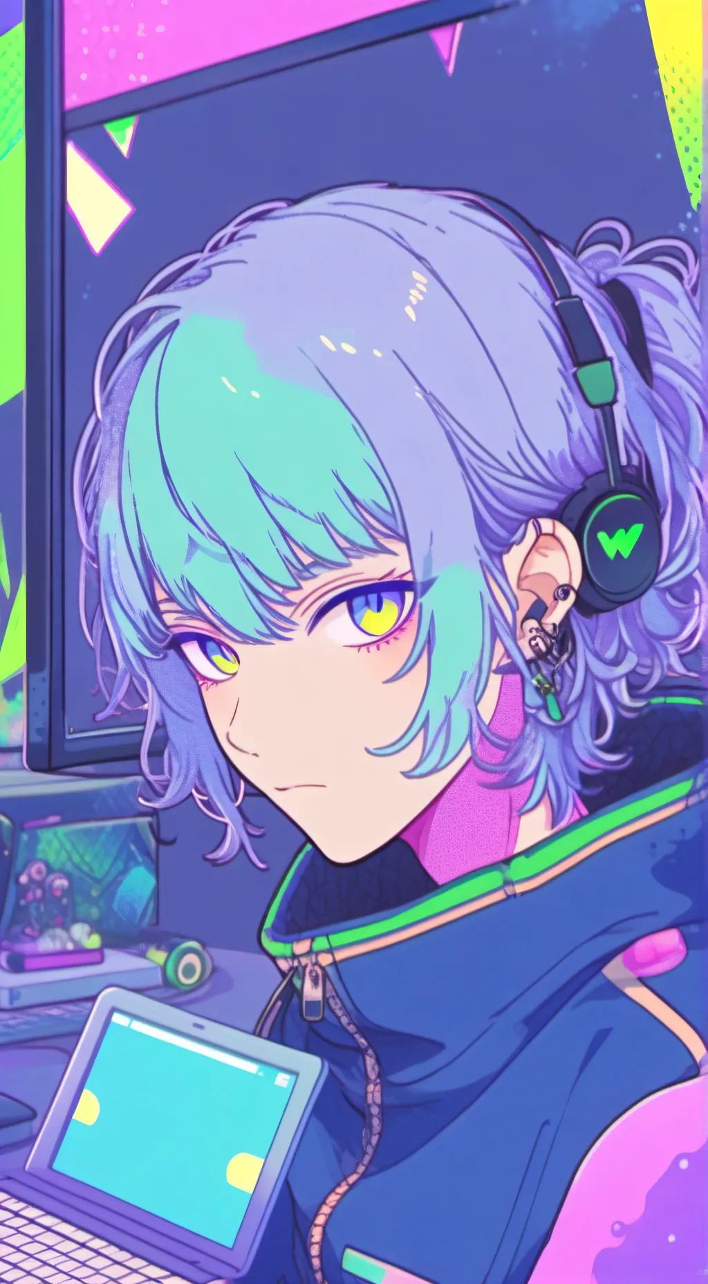 ai character: Pixel background