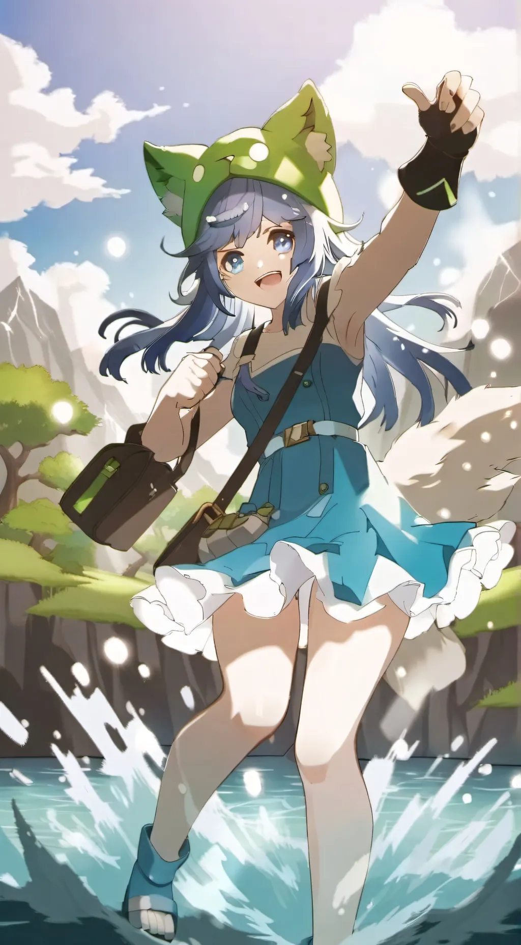 ai character: MHA minecraft background