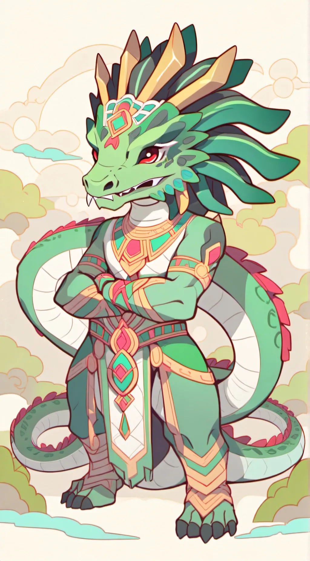 ai character: Quetzalcóatl  background
