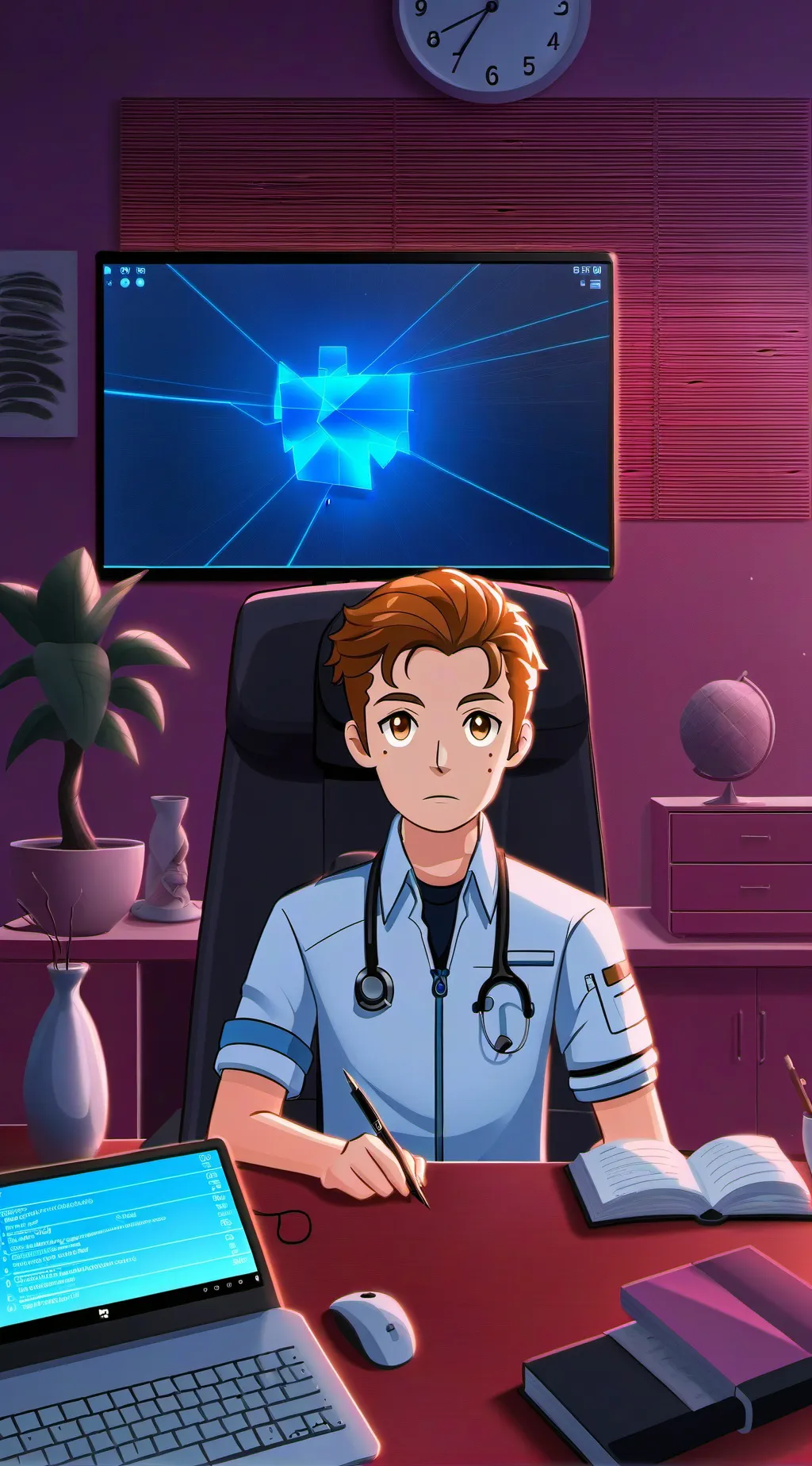 ai character: MediTycoon: Healthcare Revolution background