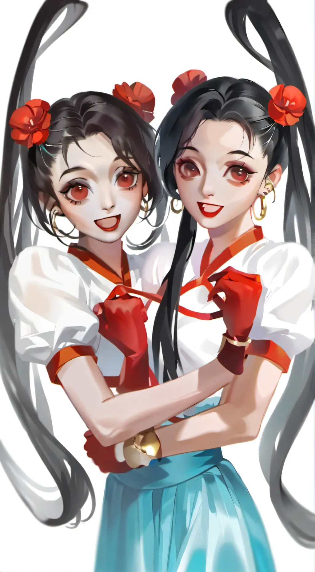 ai character: Conjoined sister  background
