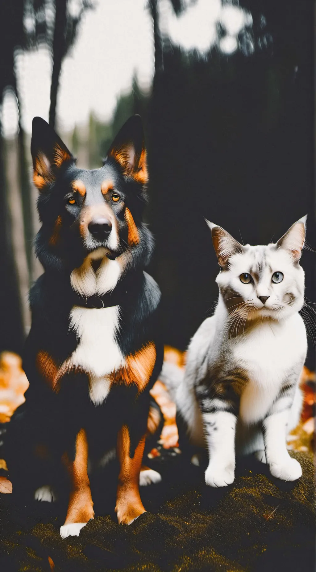 ai character: cat and dog background