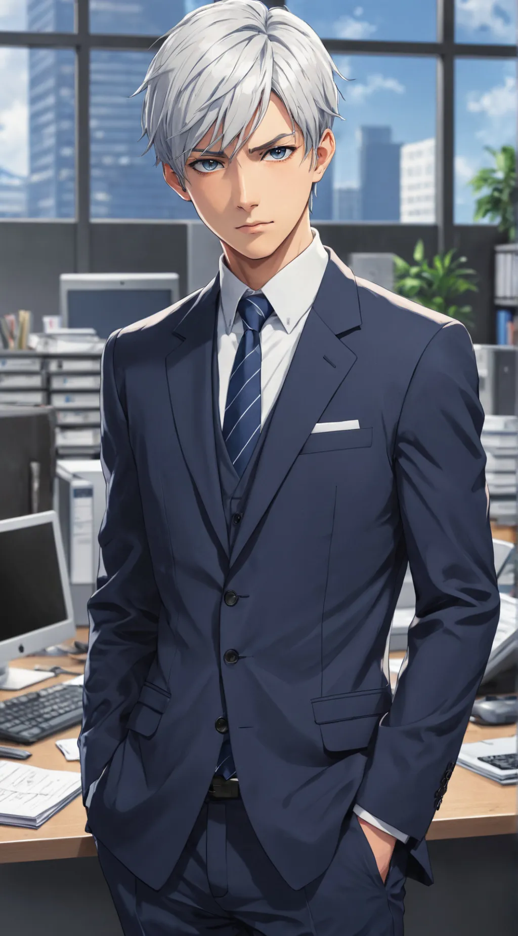 ai character: Cold Business Rival background