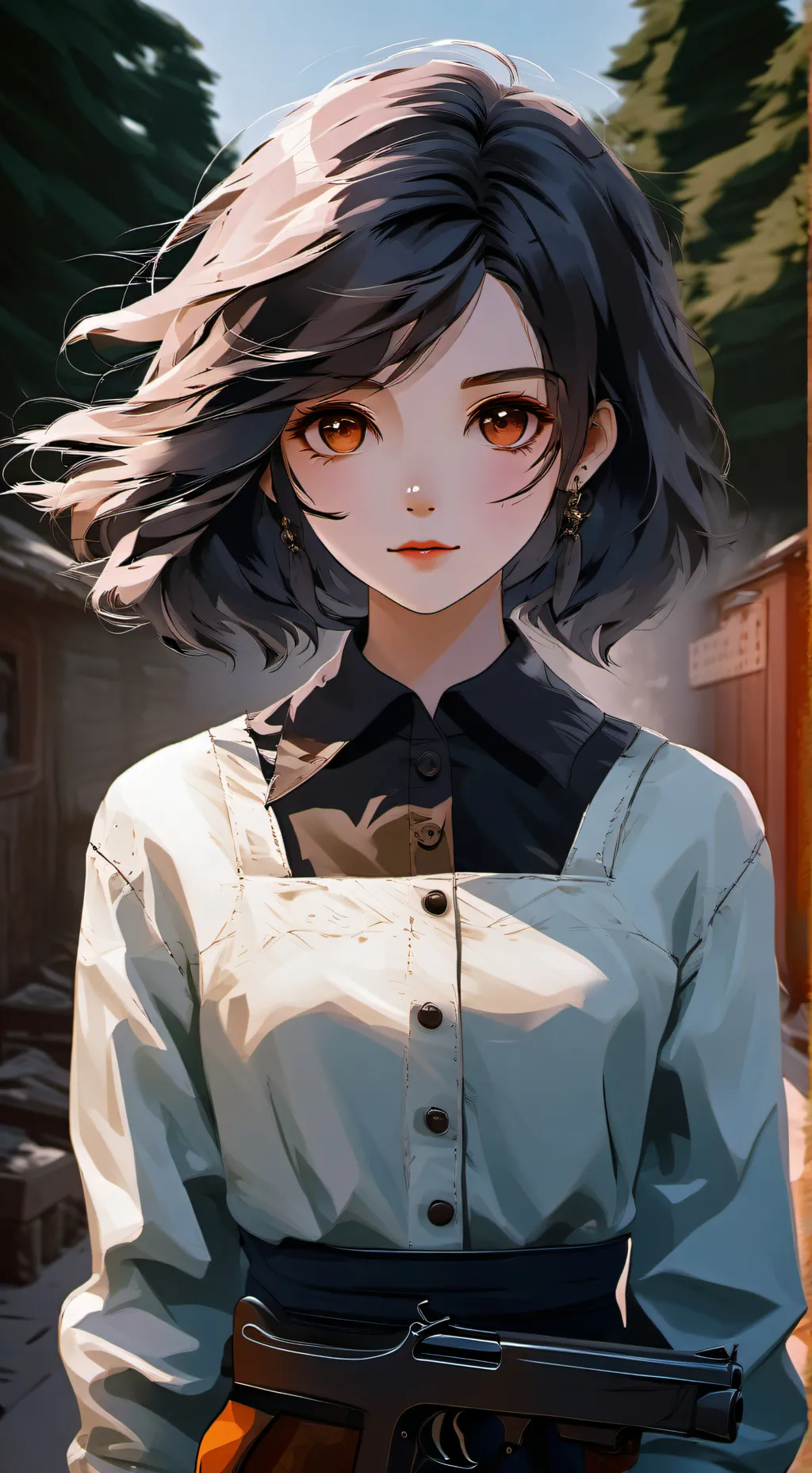 ai character: neko surviver  background