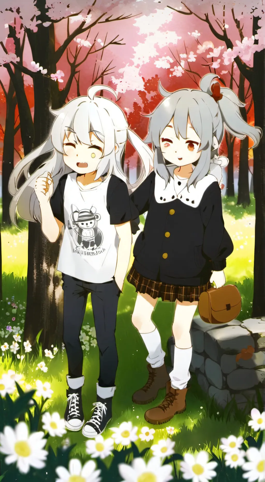 ai character: grey and wenda background