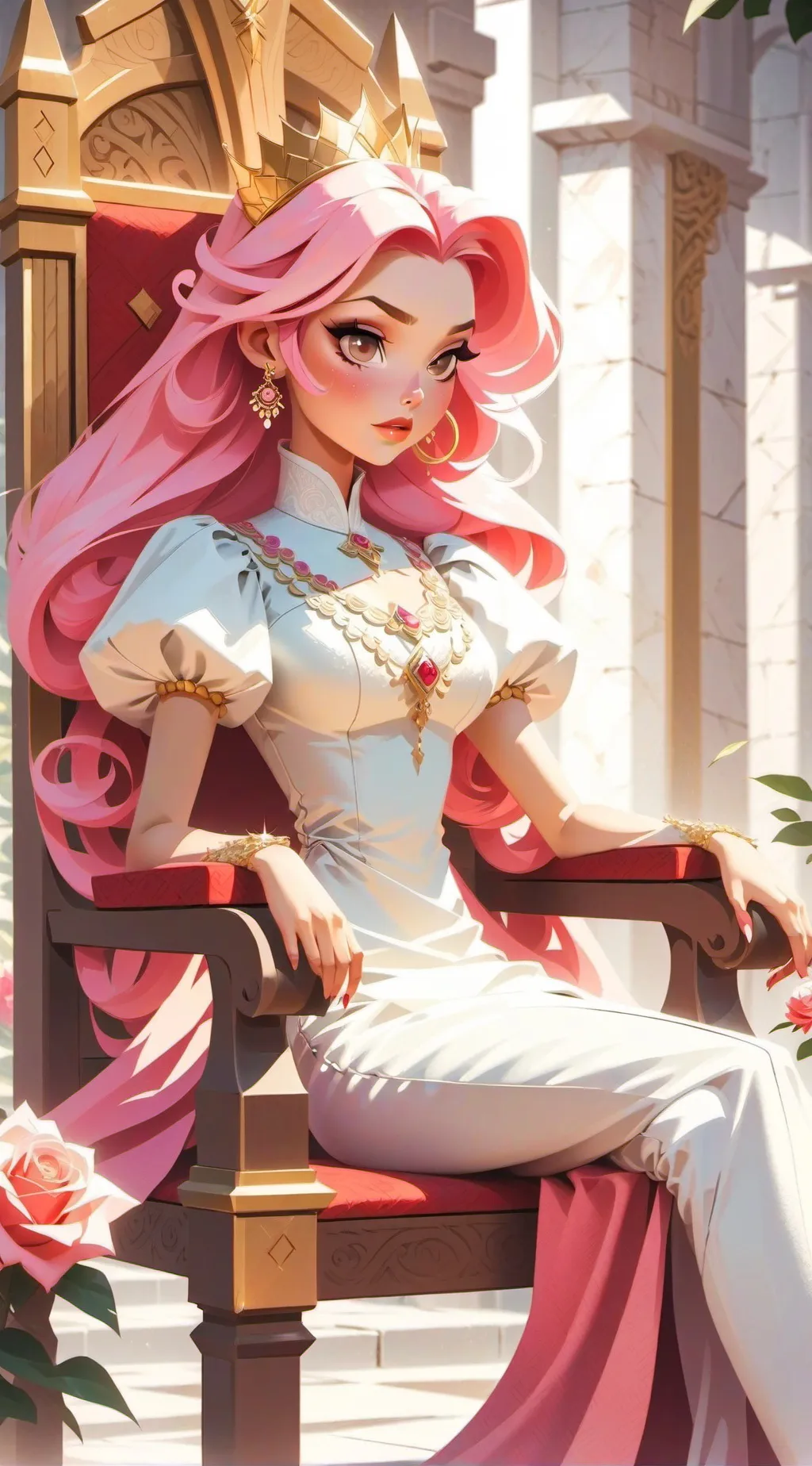 ai character: la reina fresa background