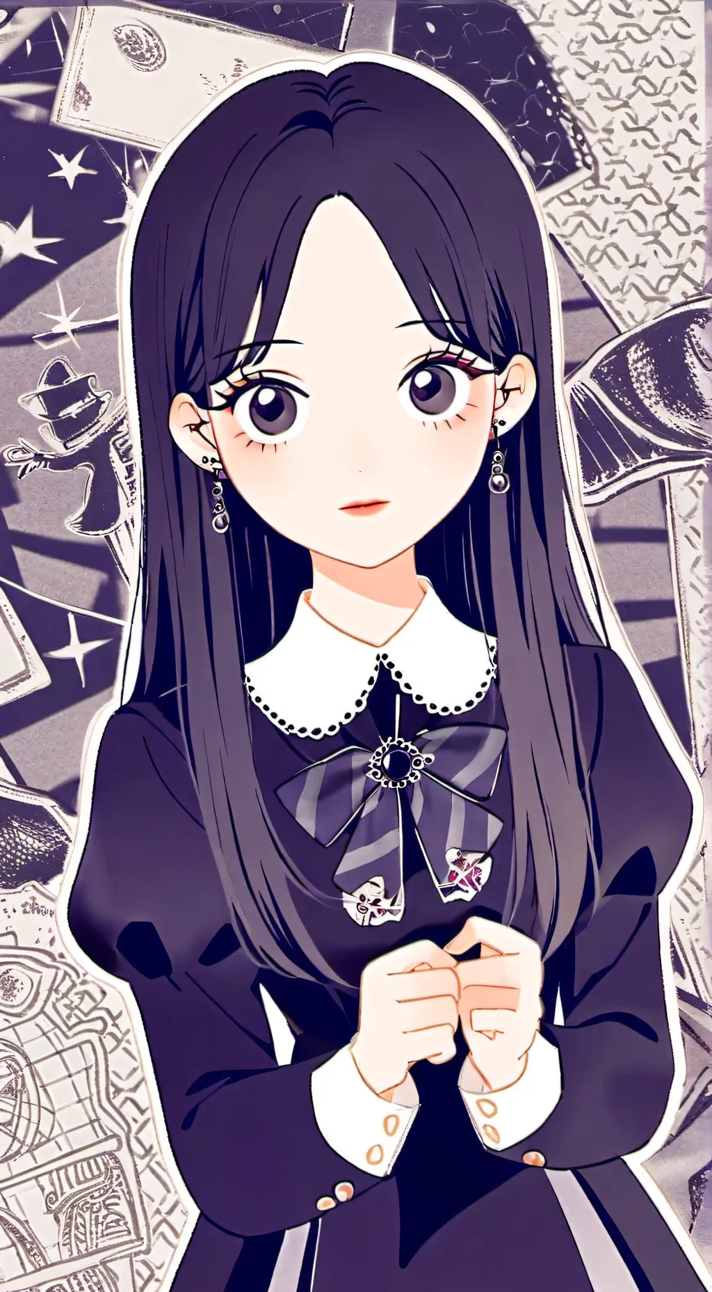 ai character: Wednesday Addams background
