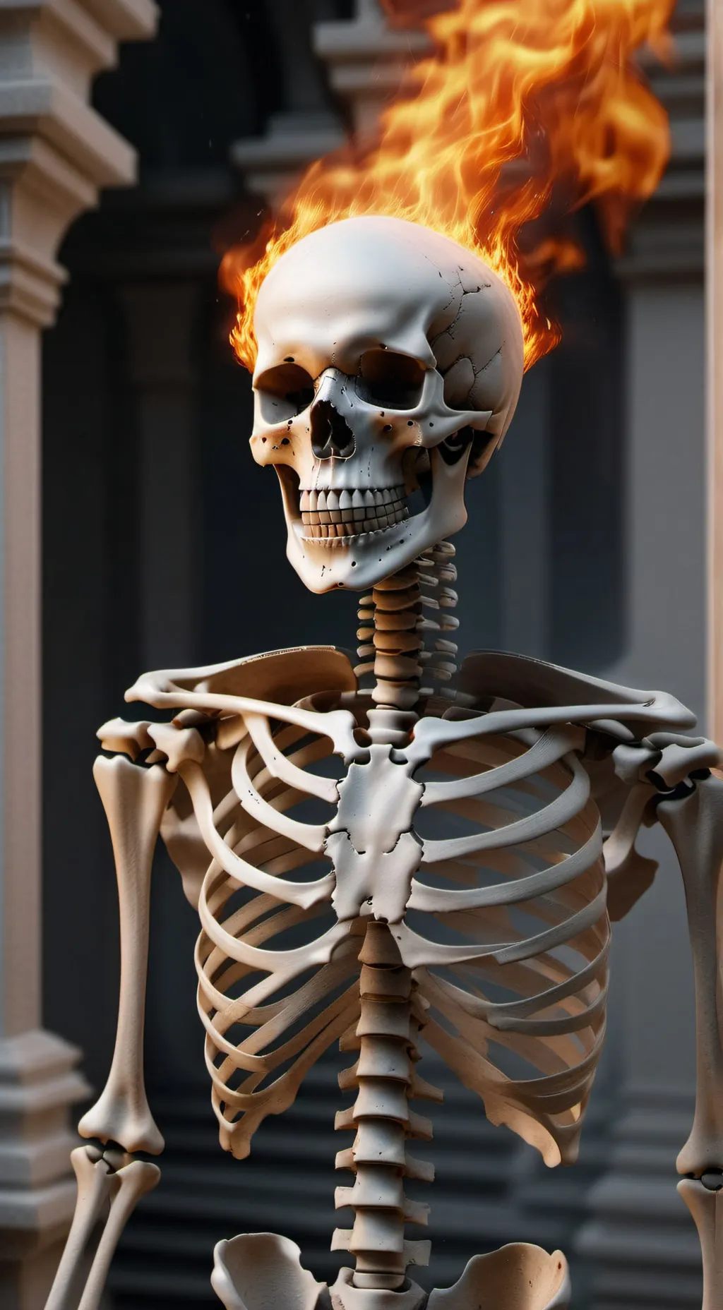 ai character: user of fire background