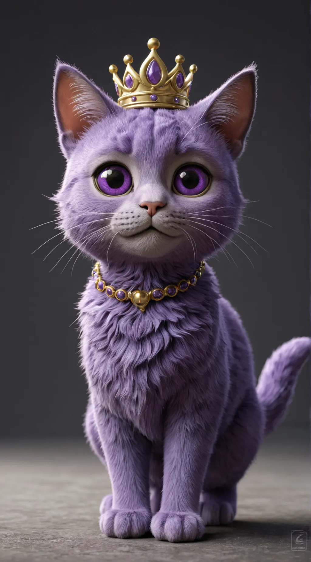 ai character: Purple cat background