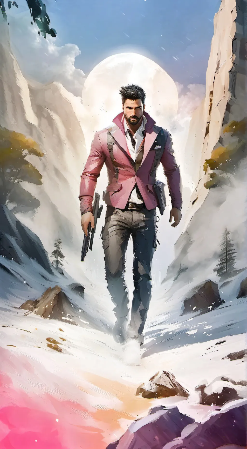 ai character: Mr pink background