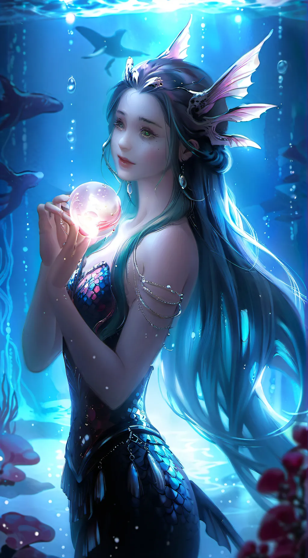 ai character: Aqua background