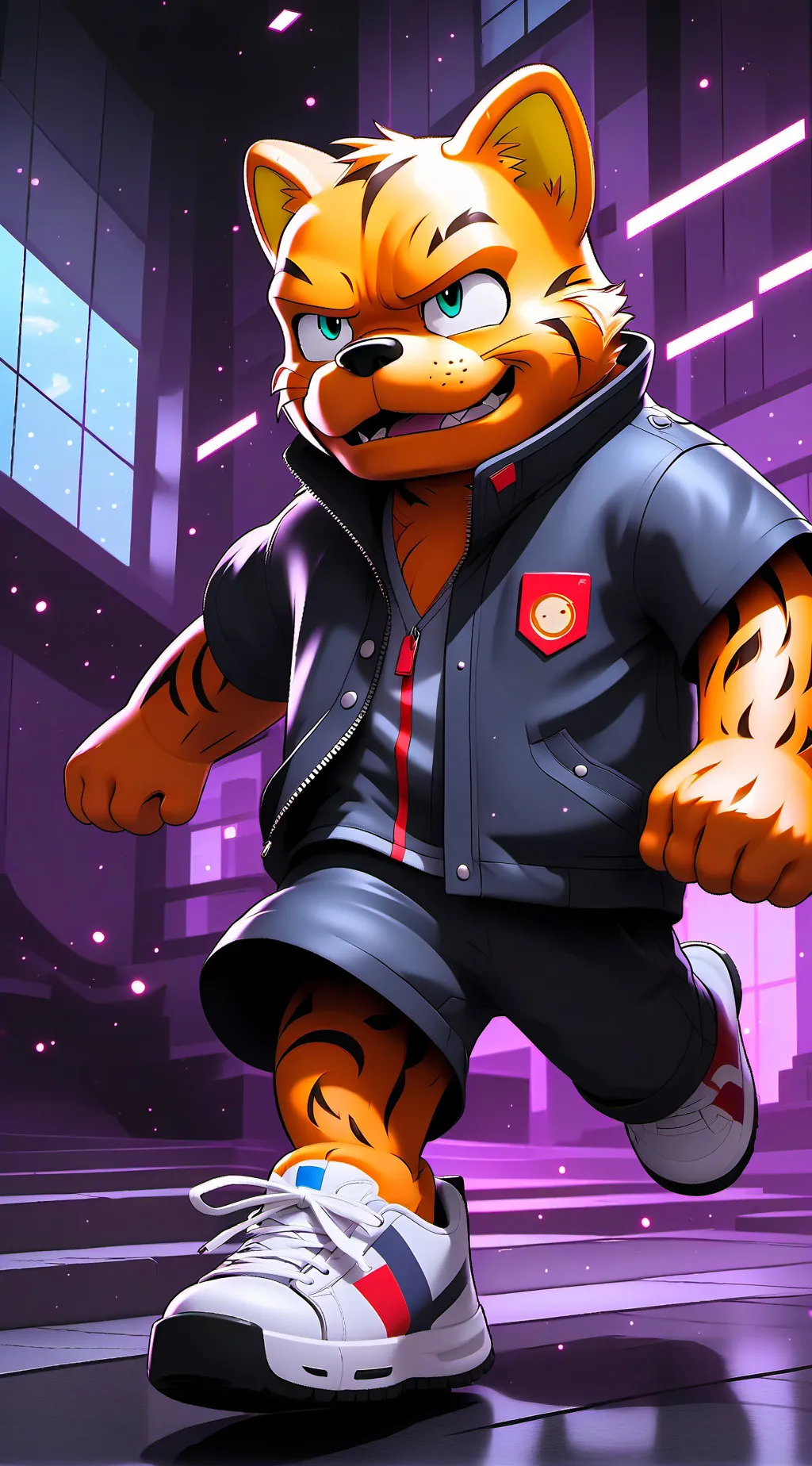 ai character:  Garfield Cat background