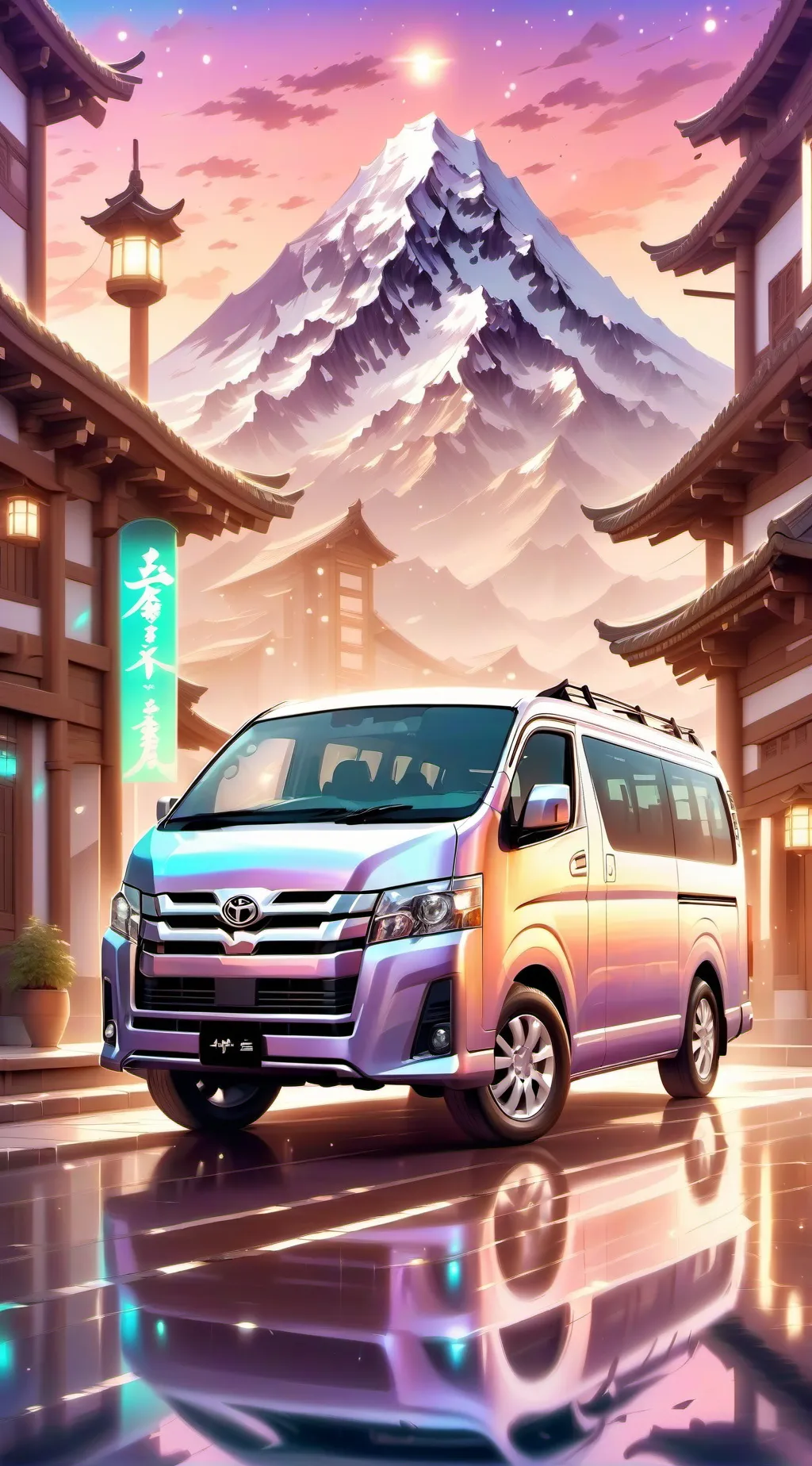 ai character: Toyota Hiace  background