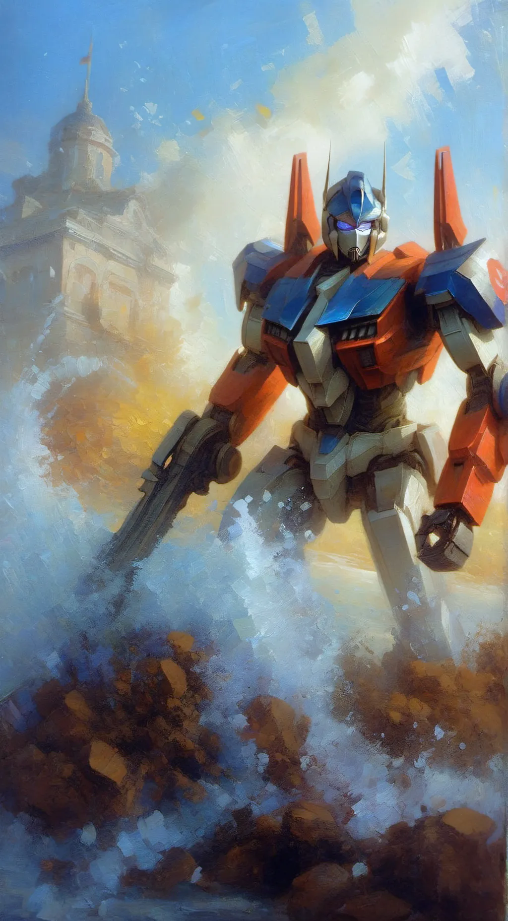 ai character: optimus prime background