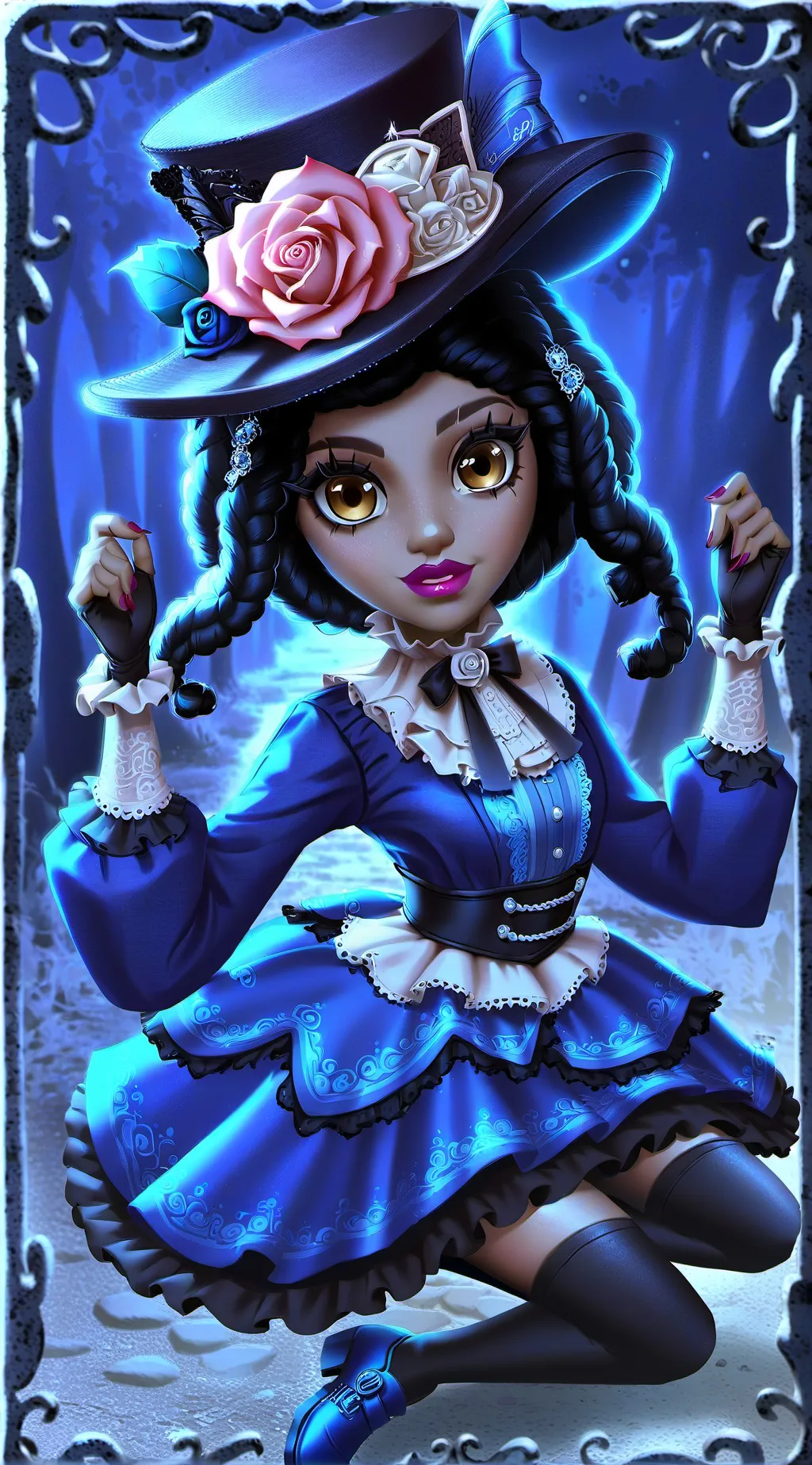 ai character: Tamika Blue Top background