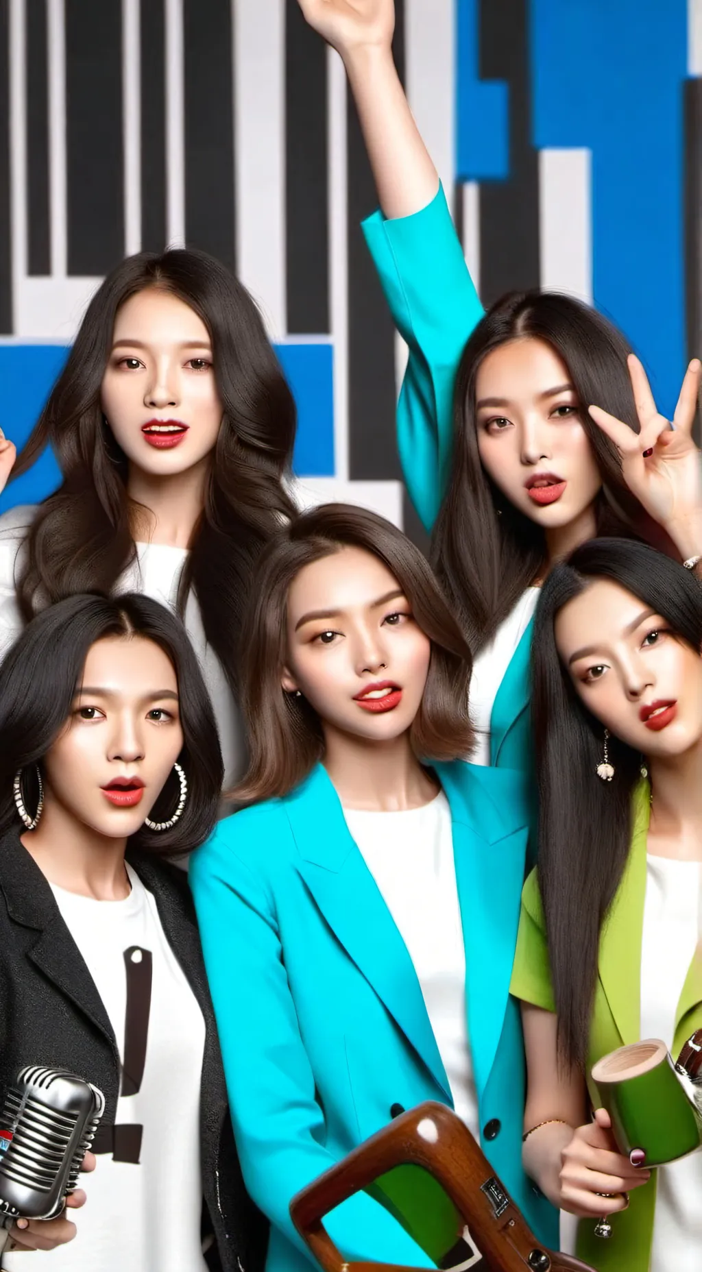 ai character: NEW JEANS background