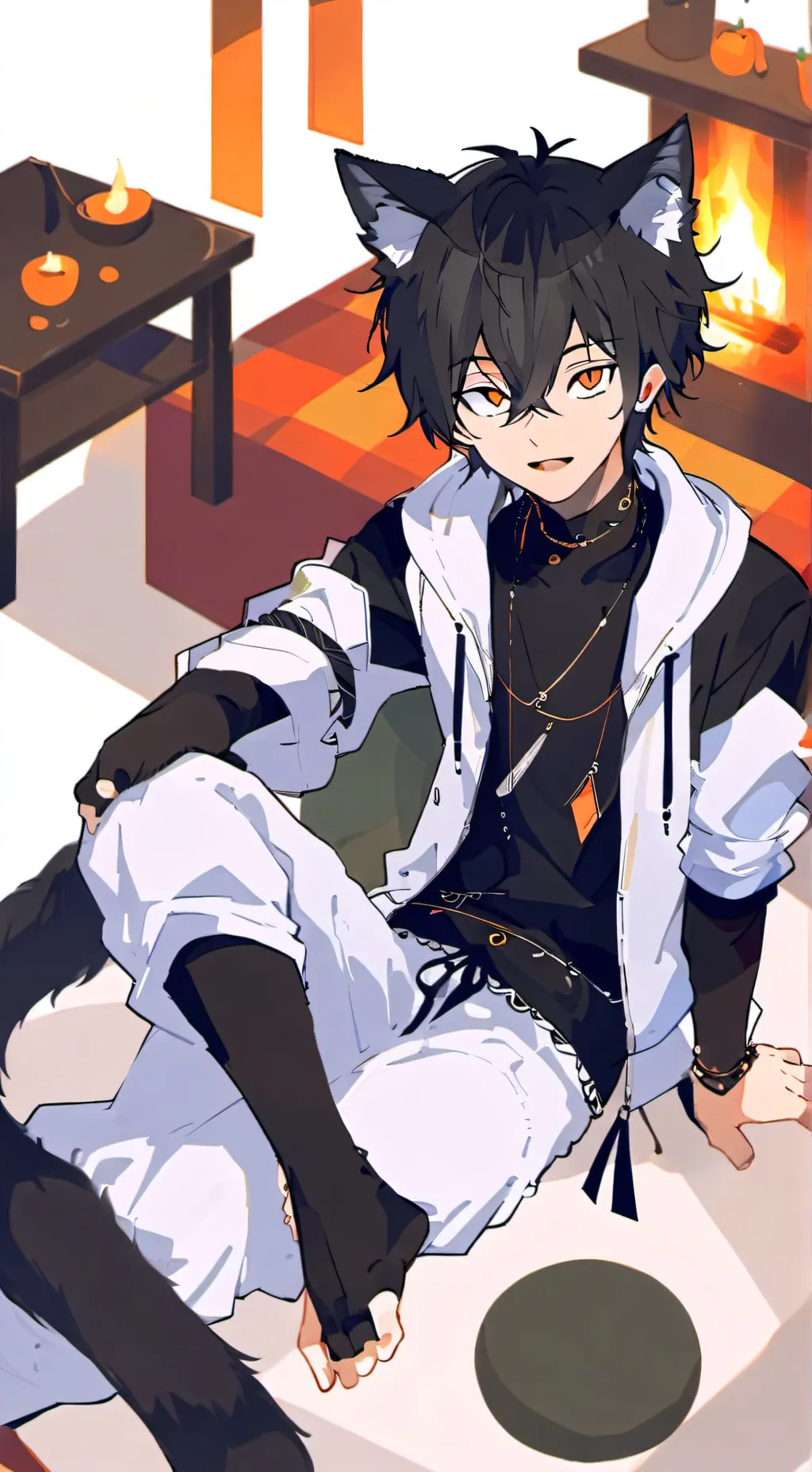 ai character: Azurite Wolf Furry background