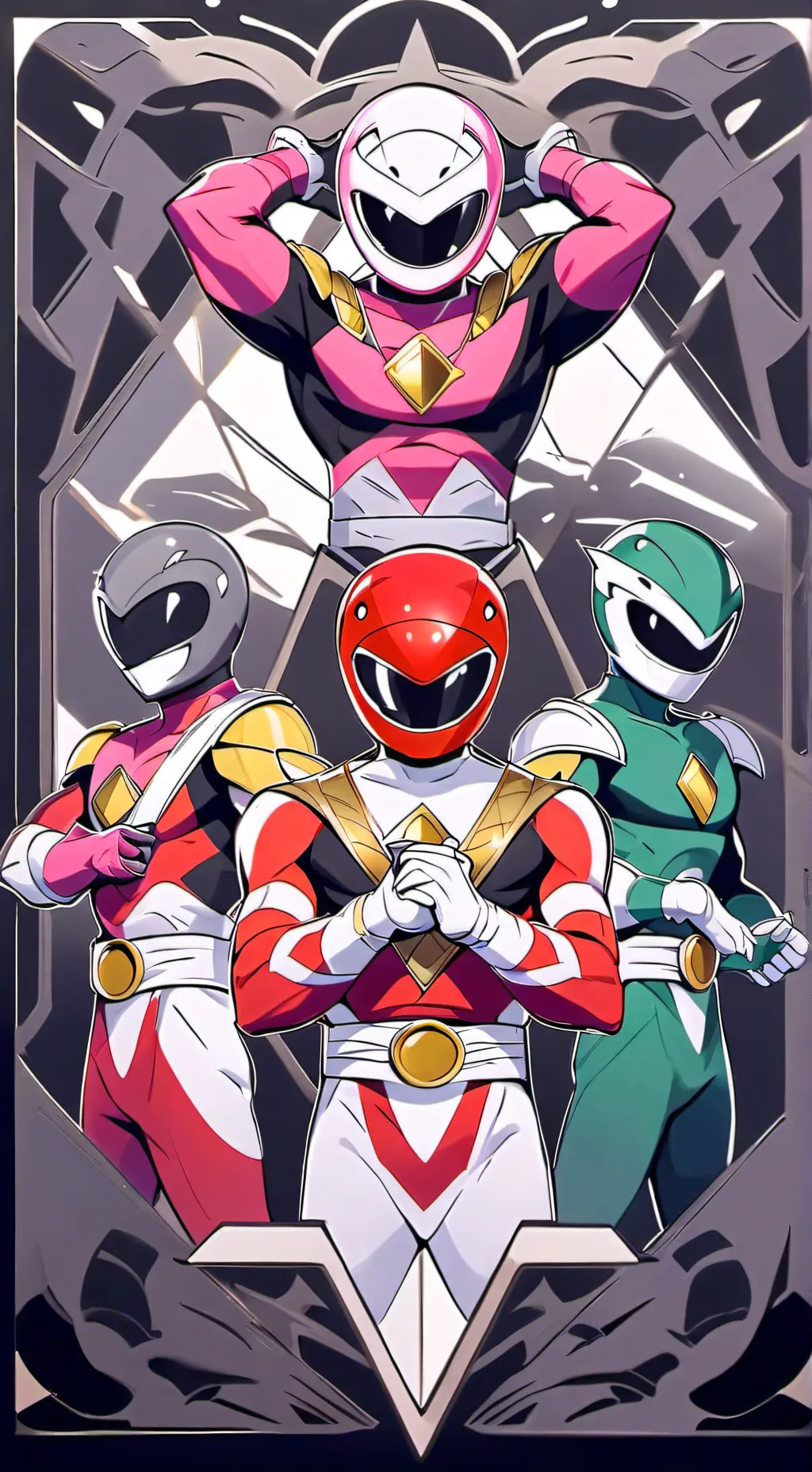 ai character: power Rangers  background