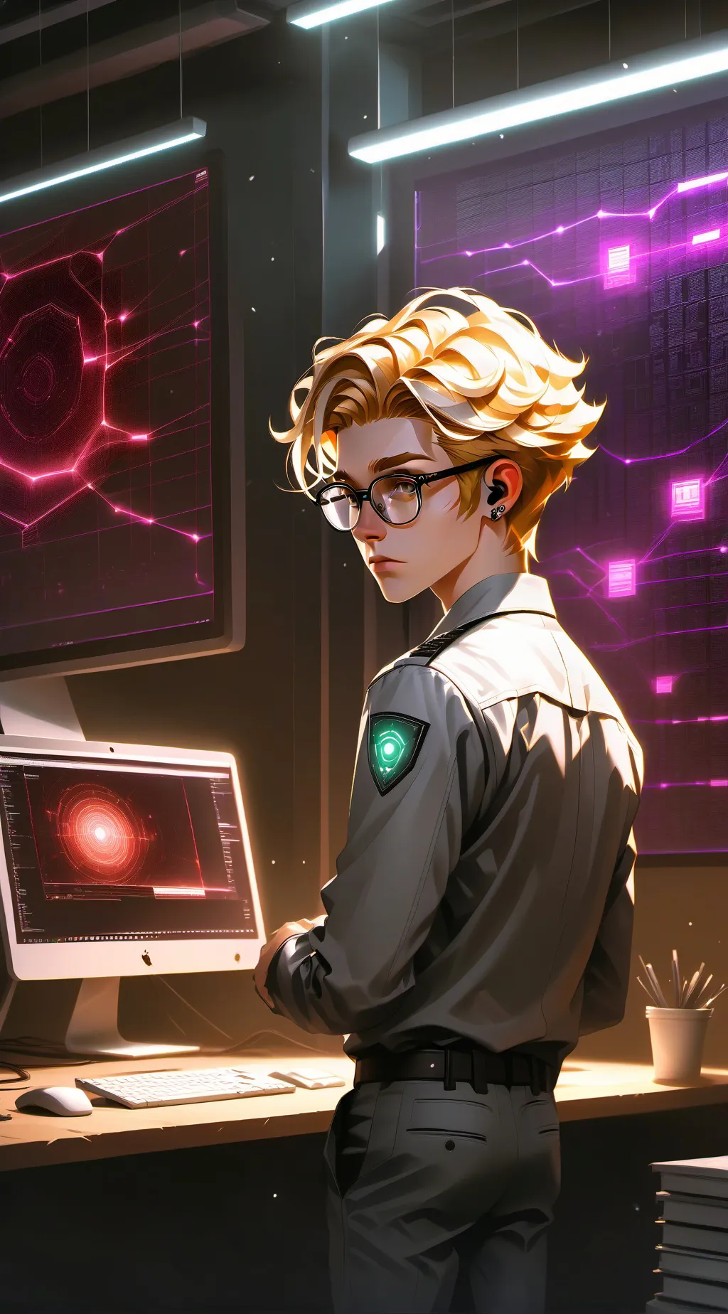 ai character: Cyber Guardian Tycoon background