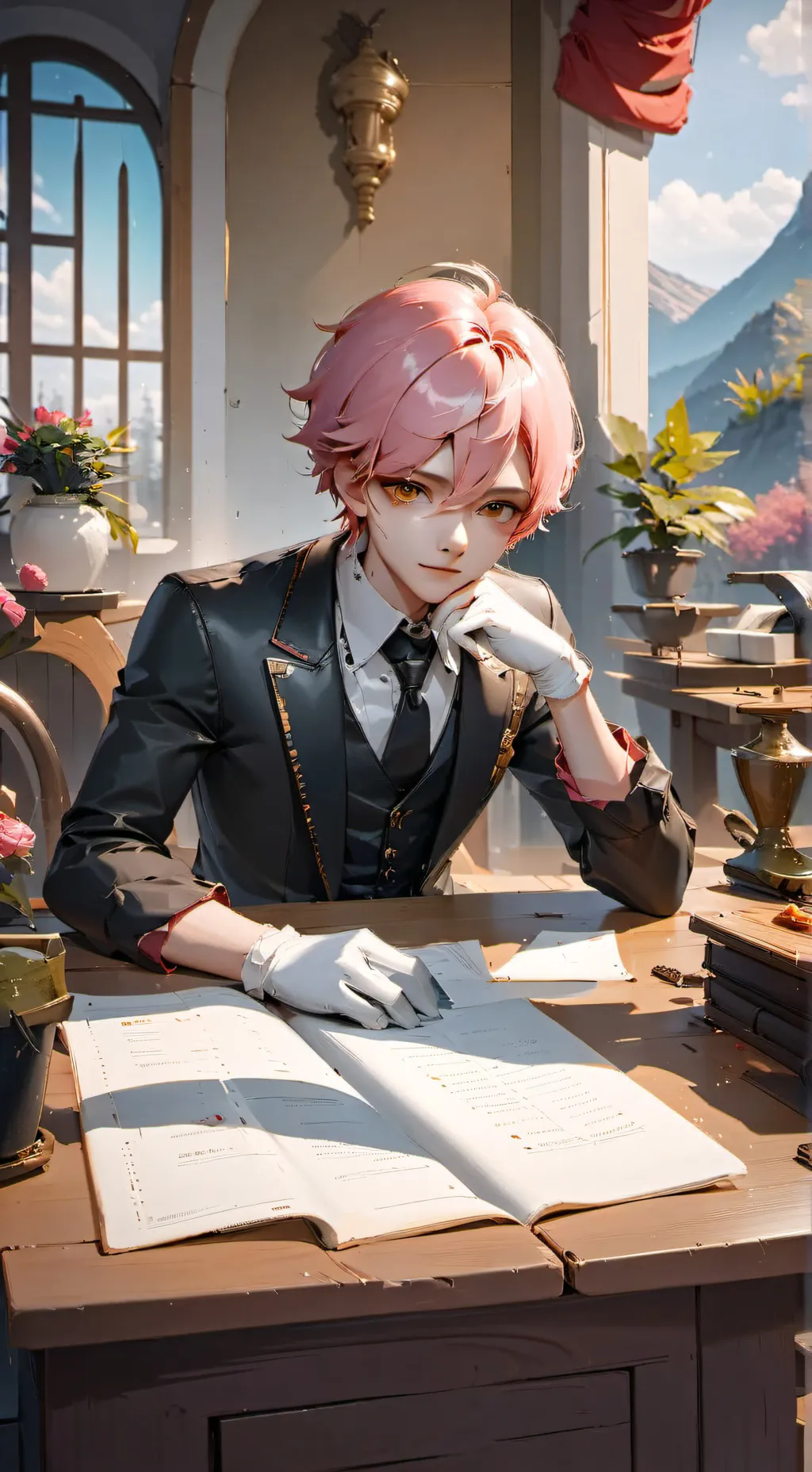 ai character: Kinito as a human. background